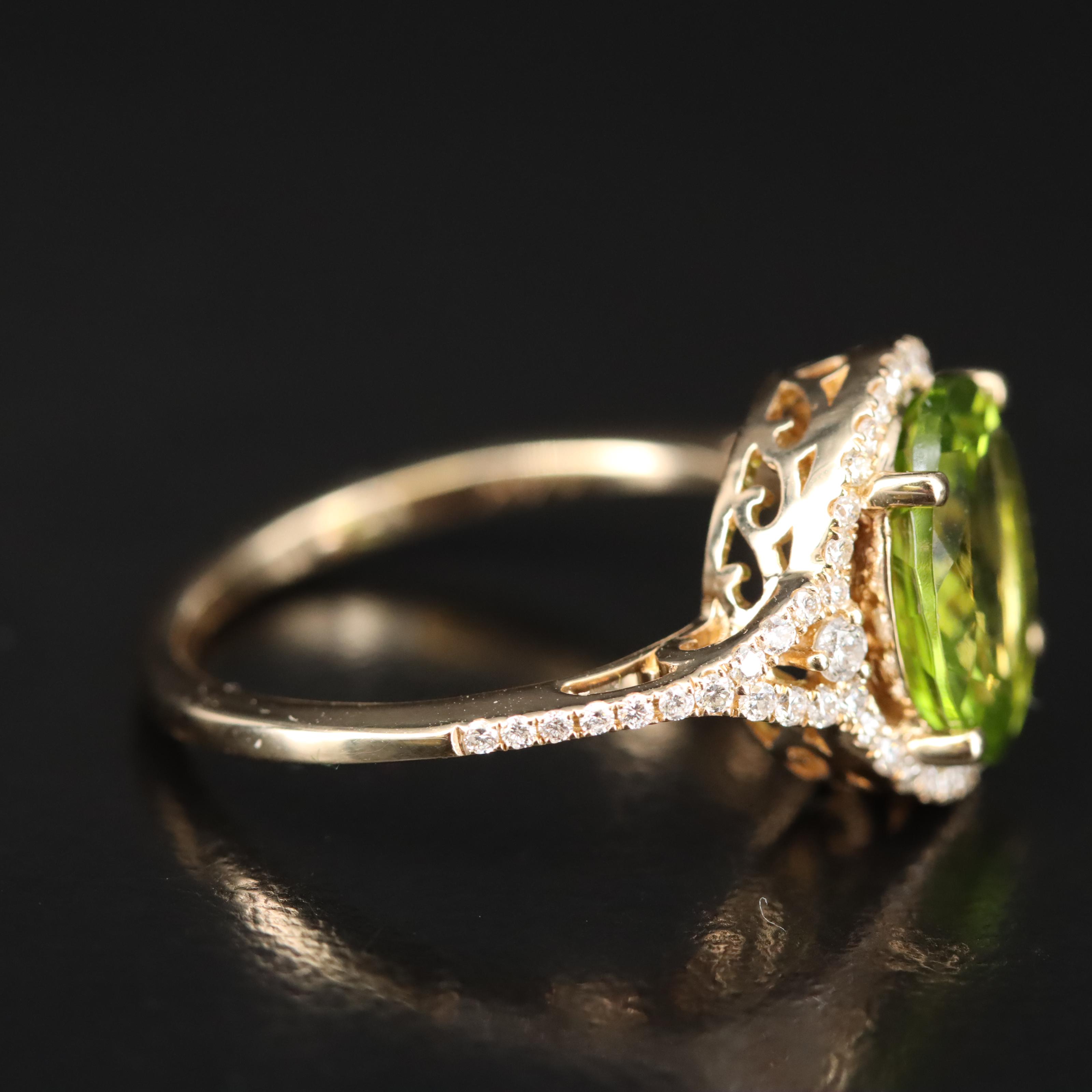 EFFY 14K Peridot and Diamond Ring