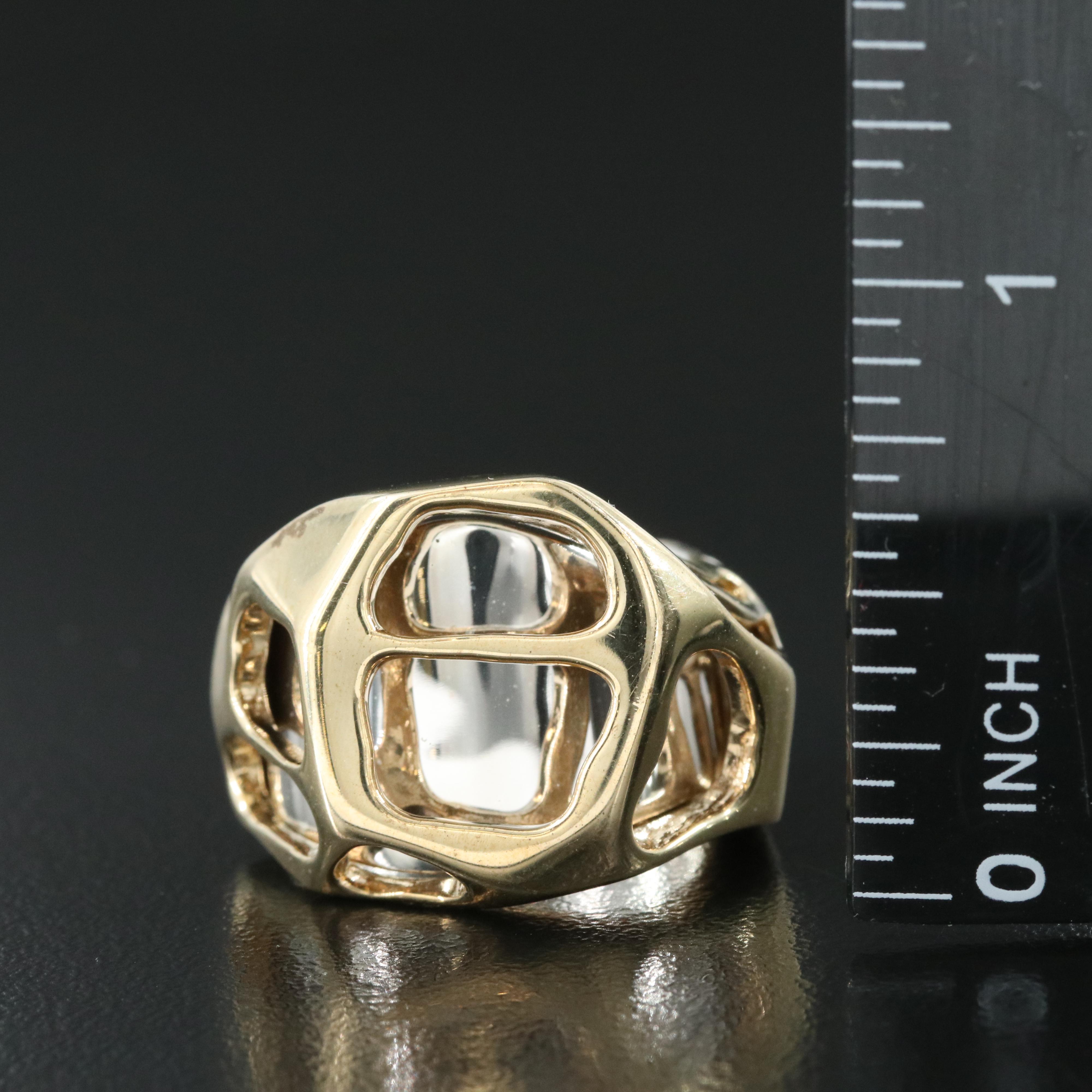 Robert Lee Morris Sterling and Brass Sculptural Ring
