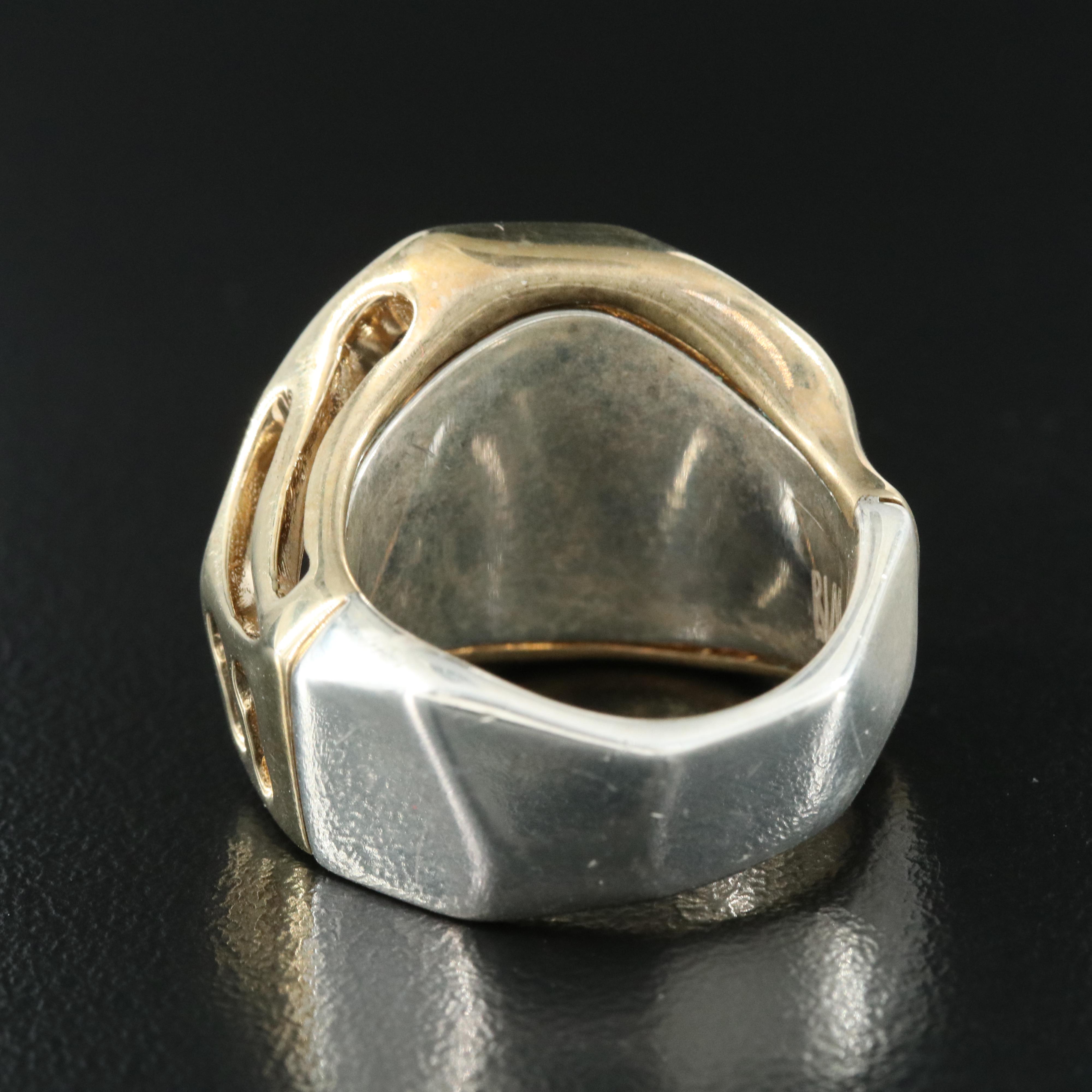 Robert Lee Morris Sterling and Brass Sculptural Ring