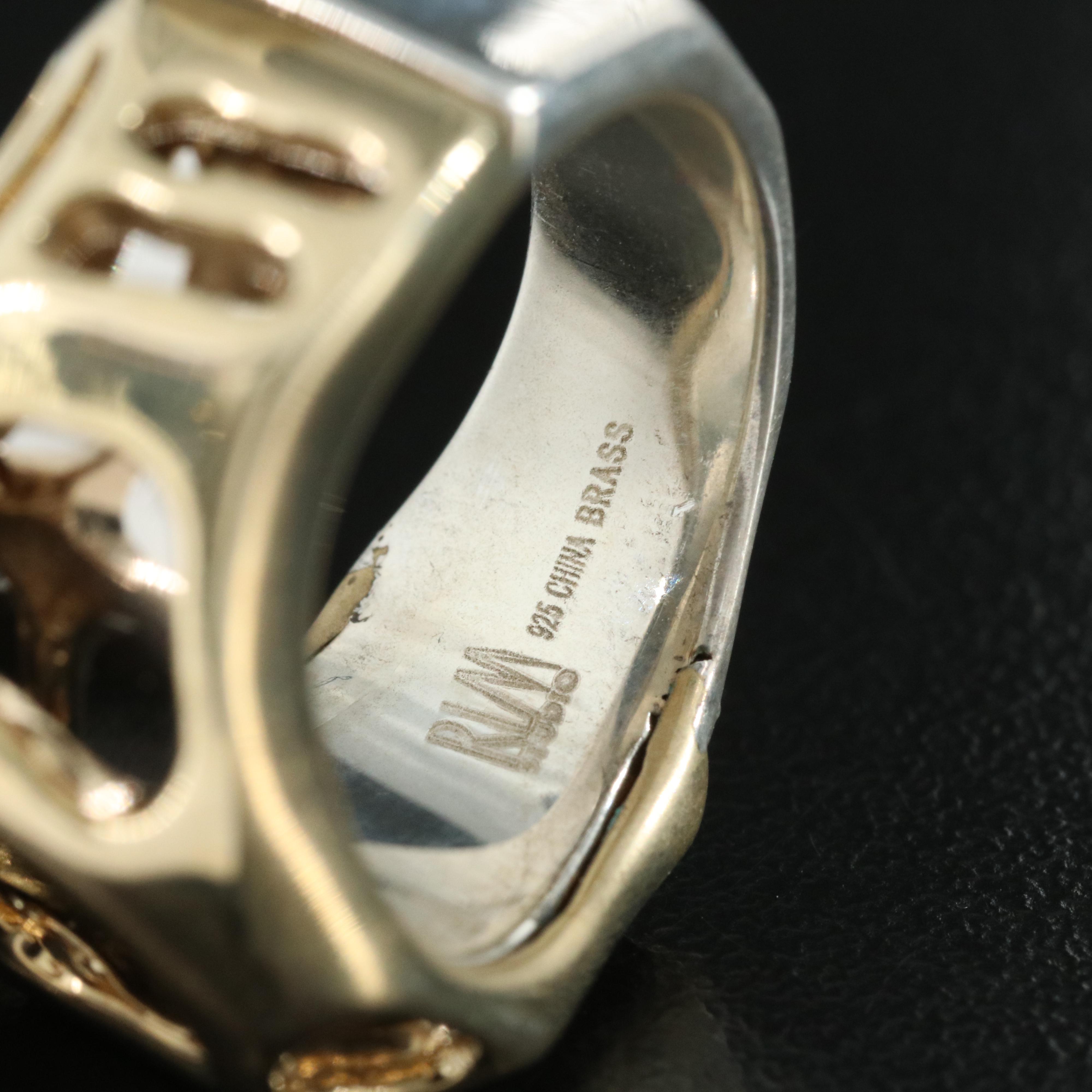 Robert Lee Morris Sterling and Brass Sculptural Ring