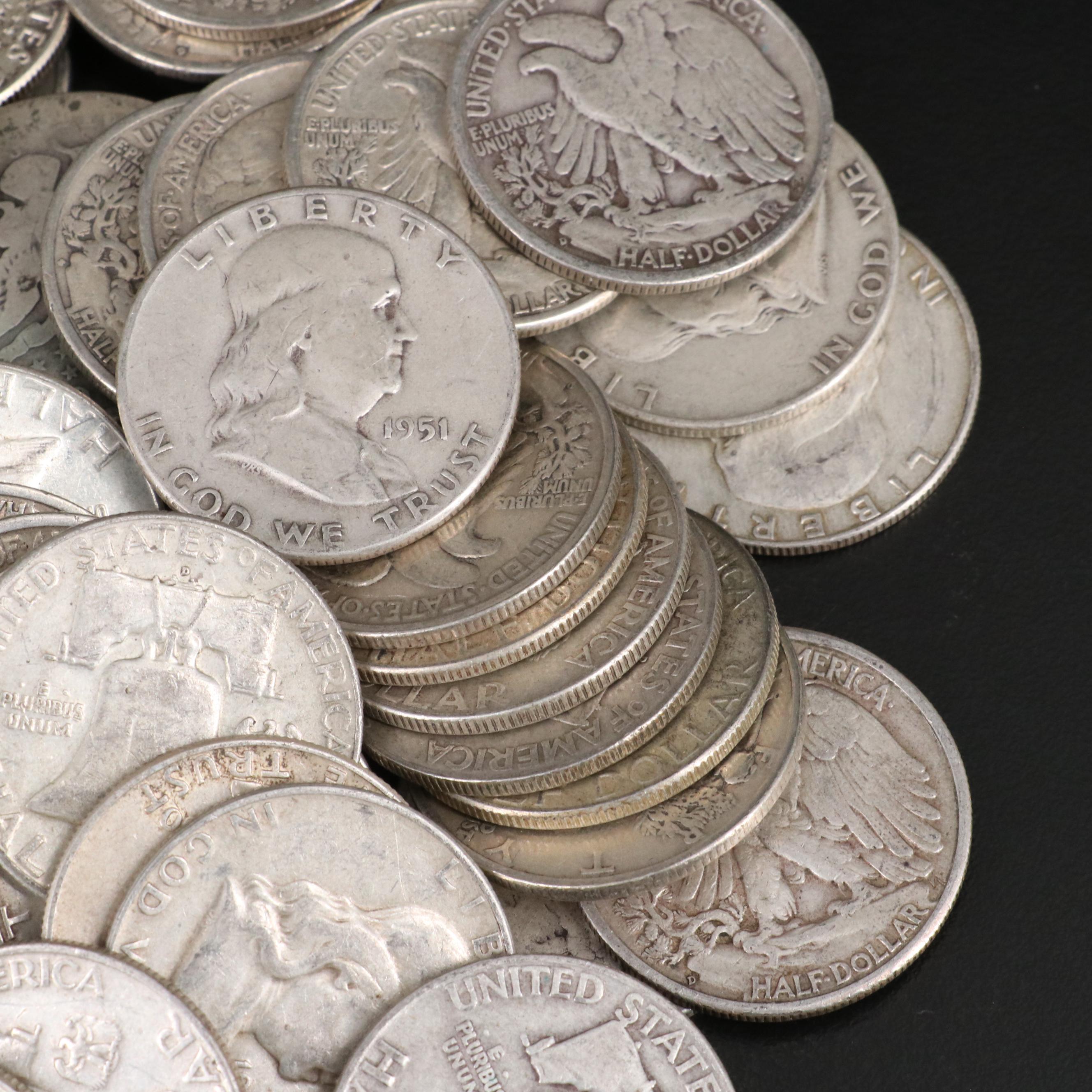 Eighty-Four U.S. Silver Half Dollars