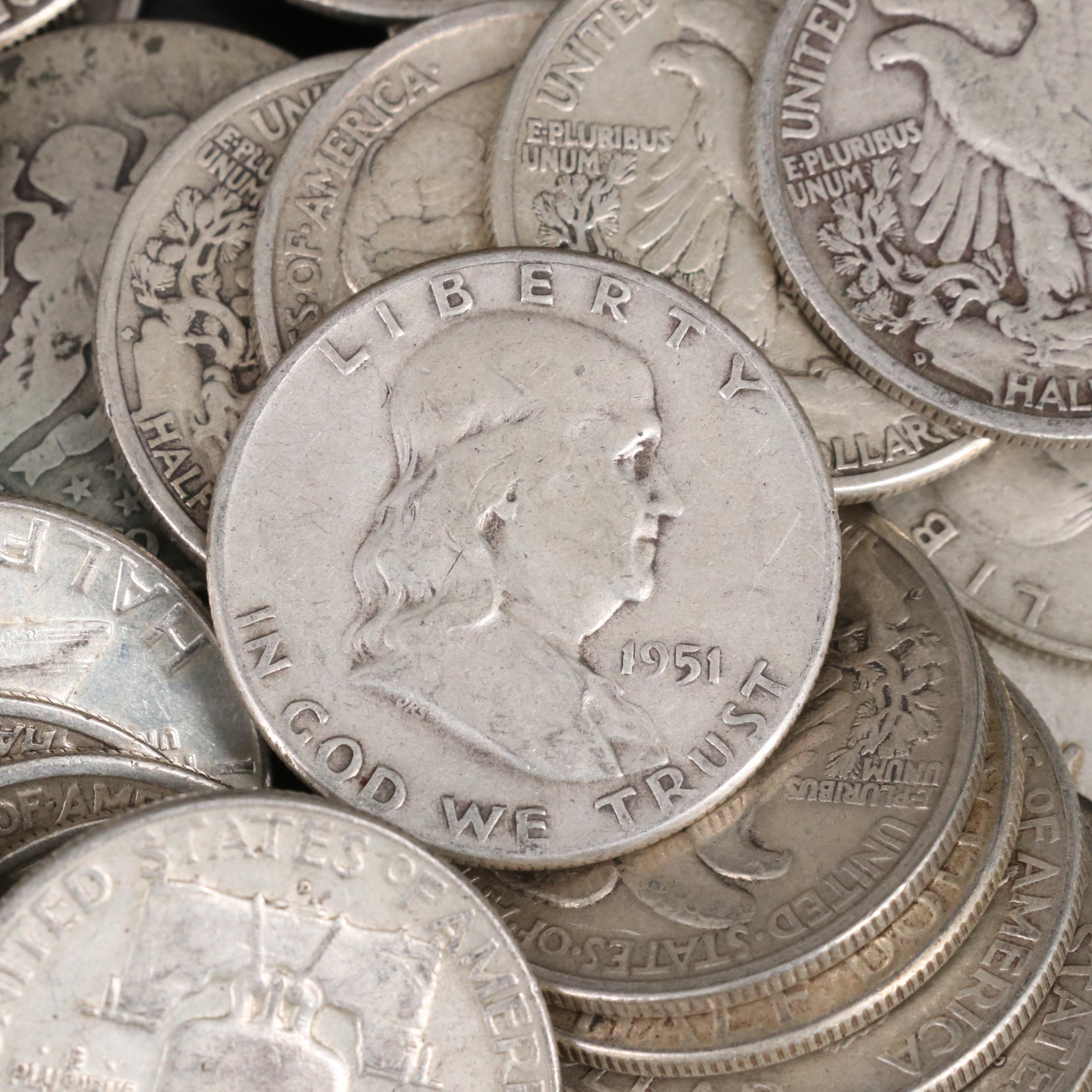 Eighty-Four U.S. Silver Half Dollars
