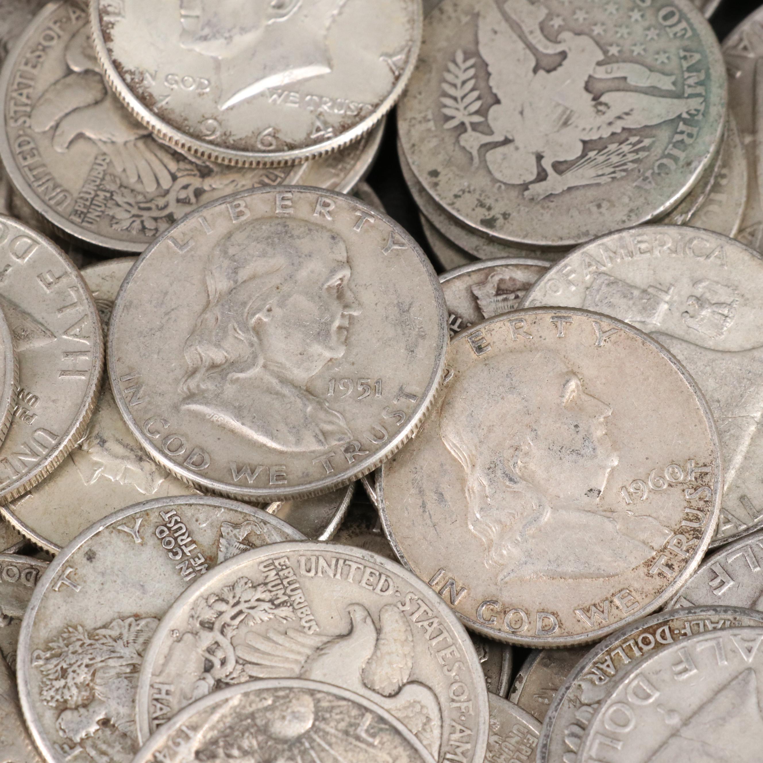 Eighty-Four U.S. Silver Half Dollars