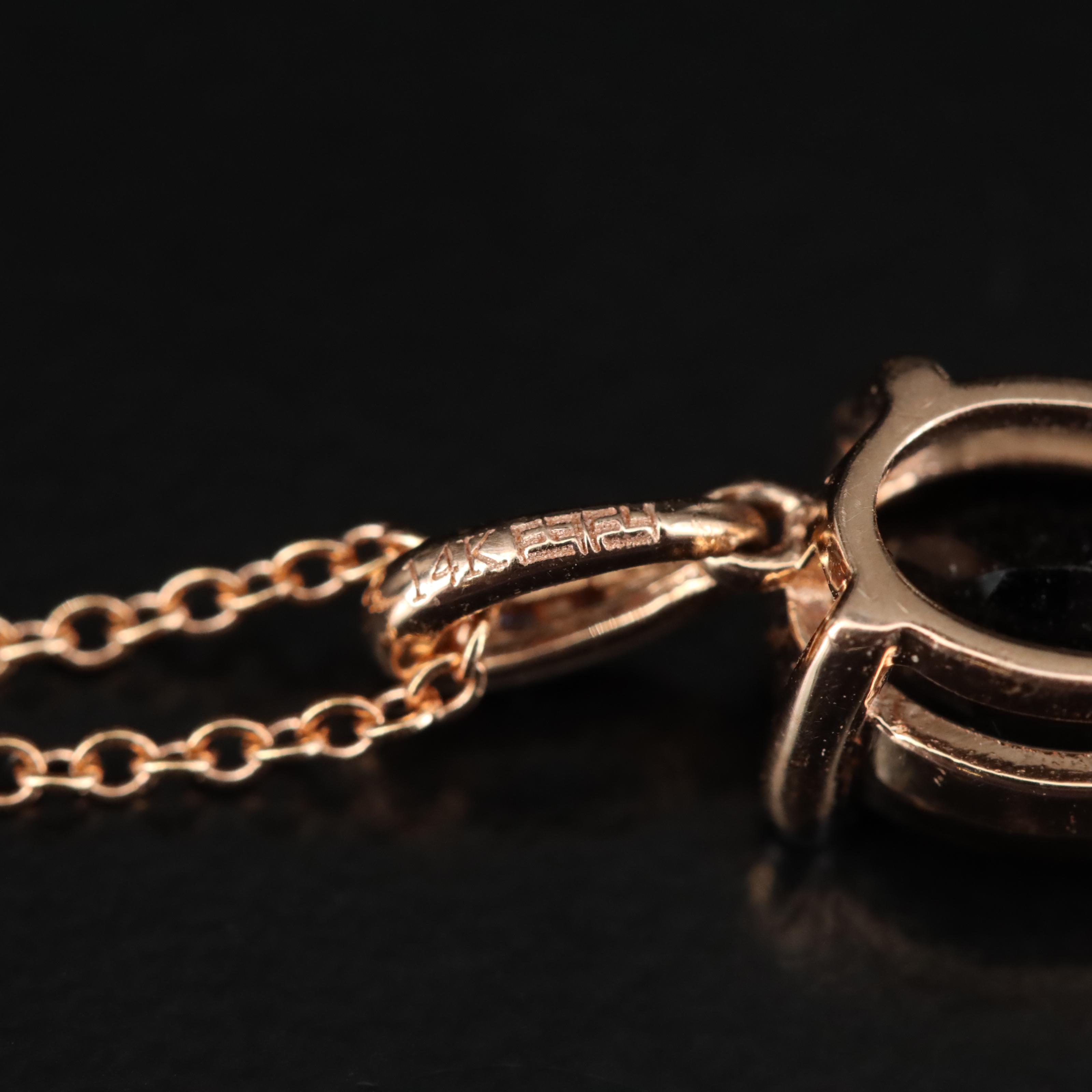 EFFY 14K Rose Gold Smoky Quartz and Diamond Pendant Necklace