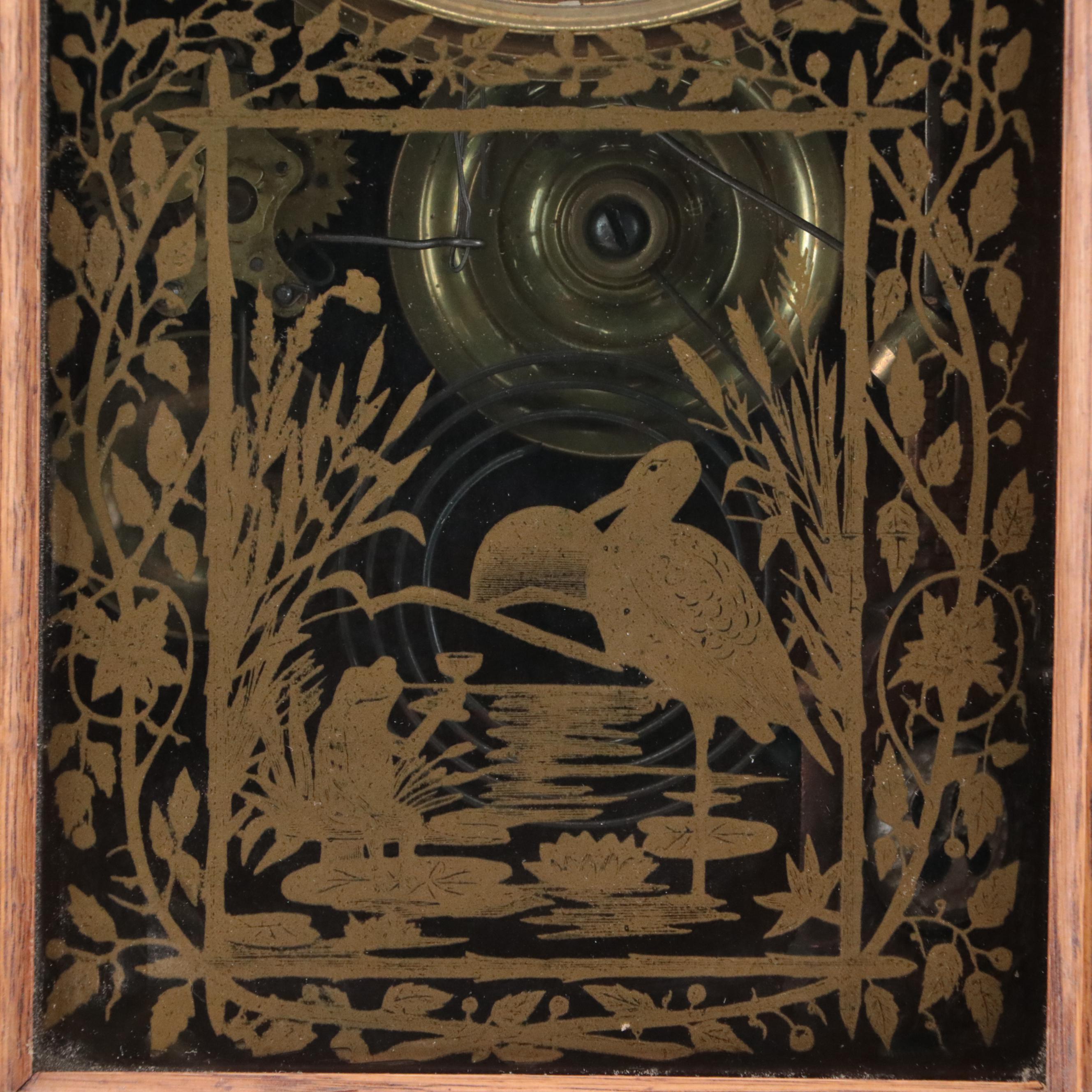 Seth Thomas Victorian "Eclipse" Oak Wall Clock