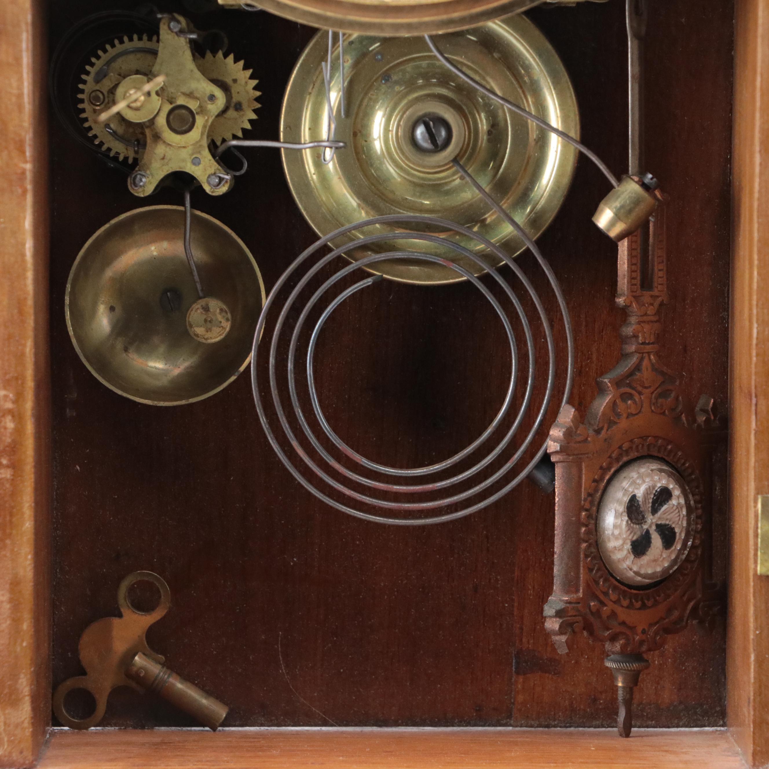 Seth Thomas Victorian "Eclipse" Oak Wall Clock