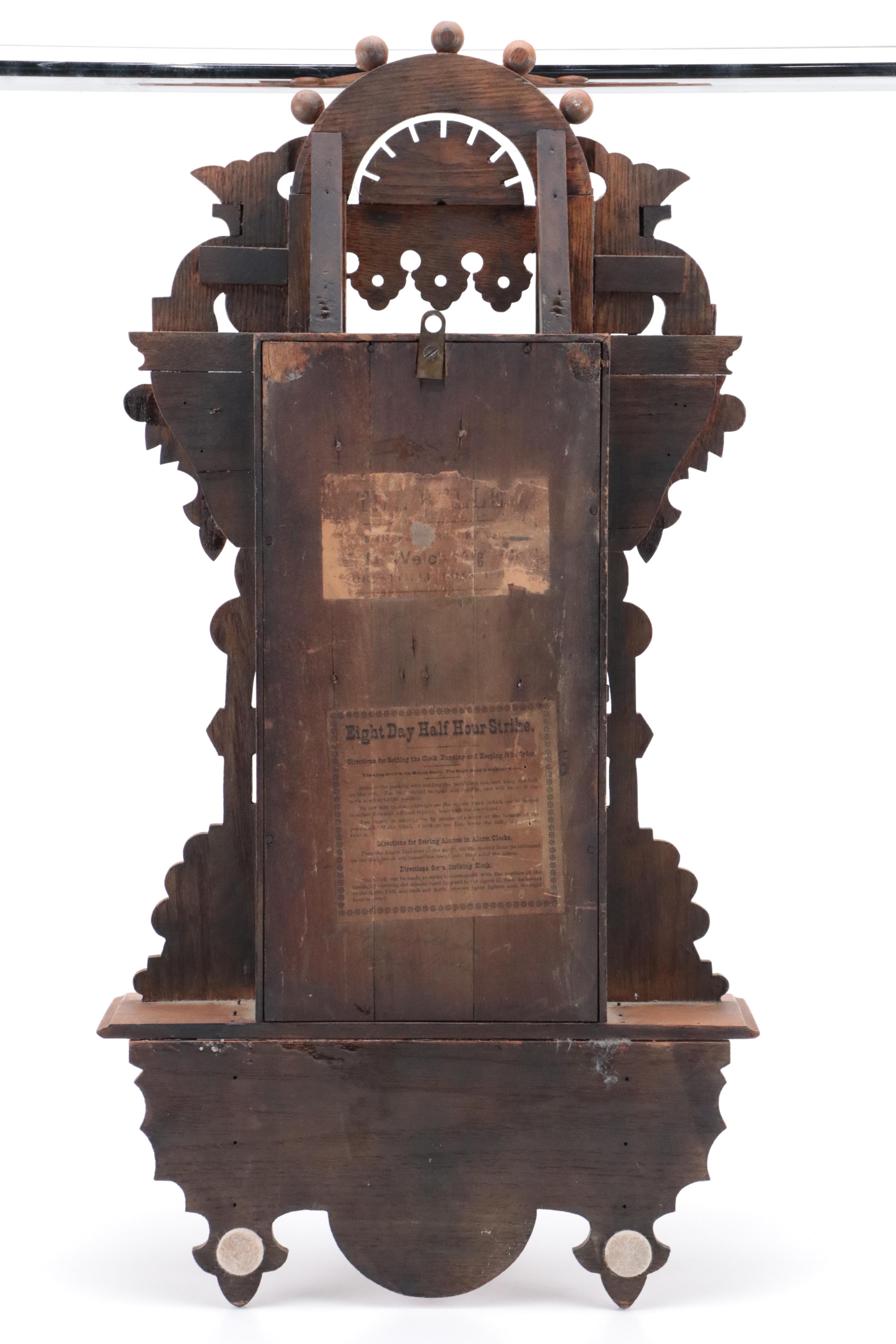 Seth Thomas Victorian "Eclipse" Oak Wall Clock