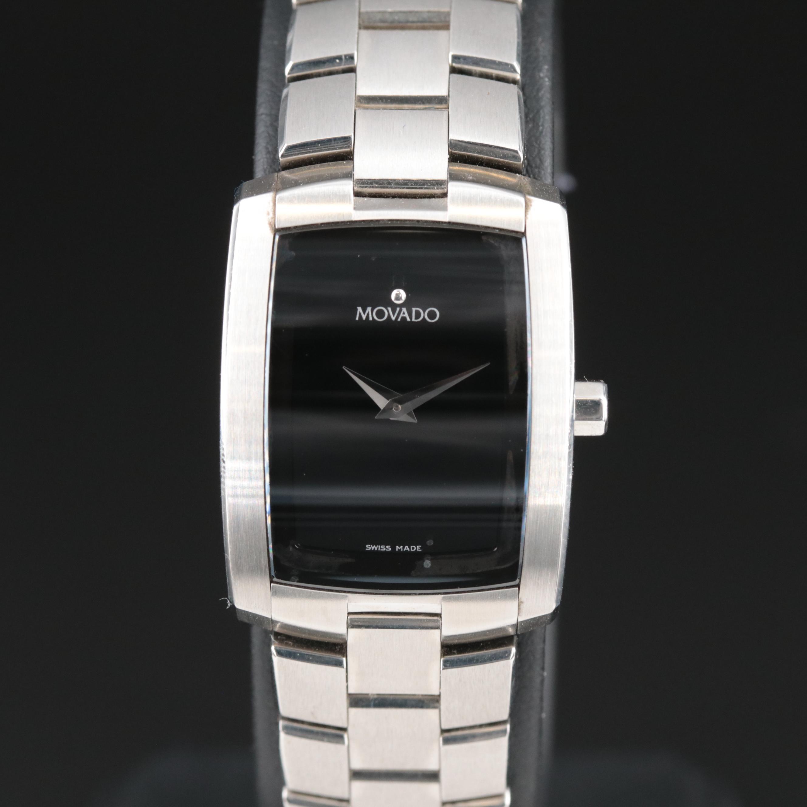 Movado Black Stainless Steel Quartz Watch