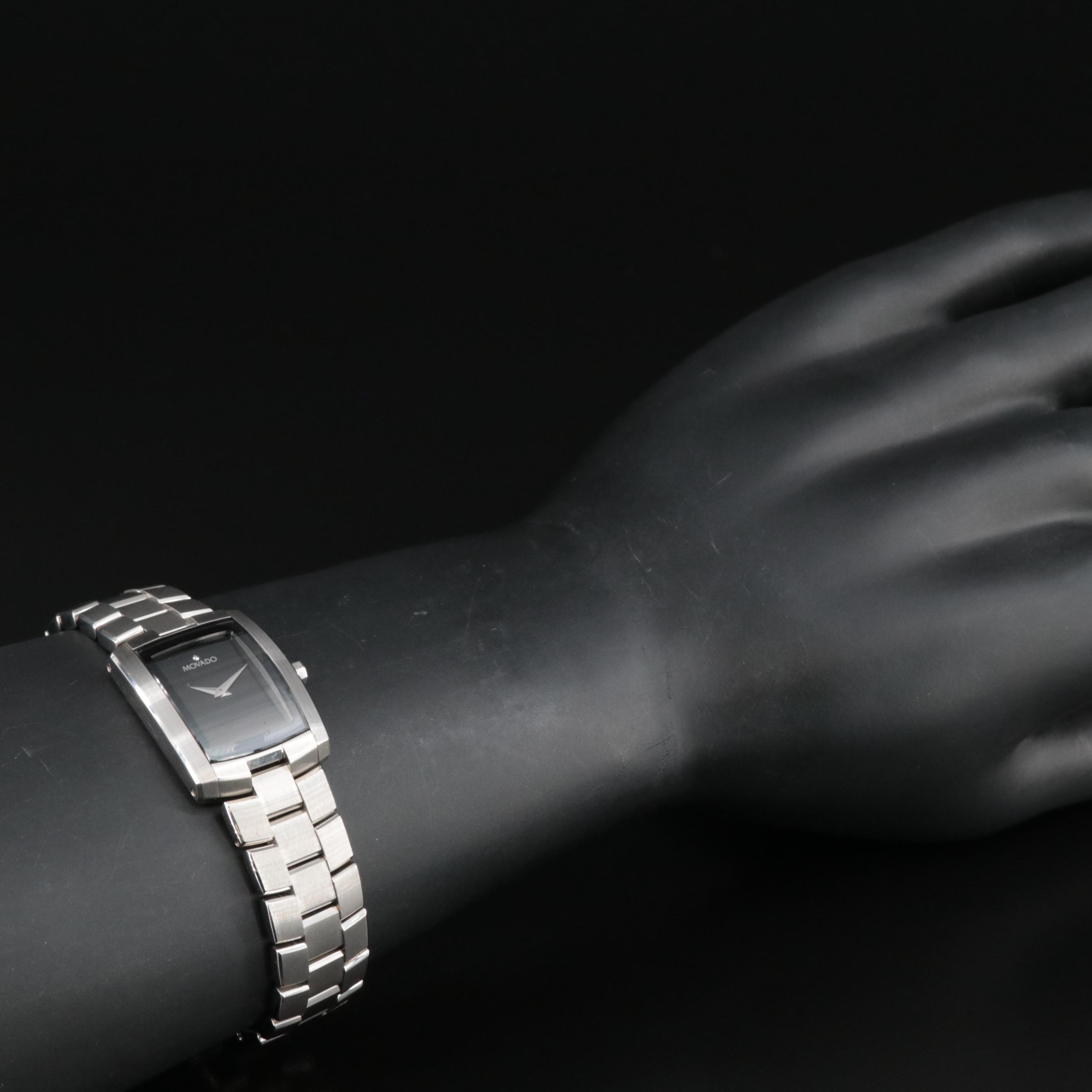 Movado Black Stainless Steel Quartz Watch