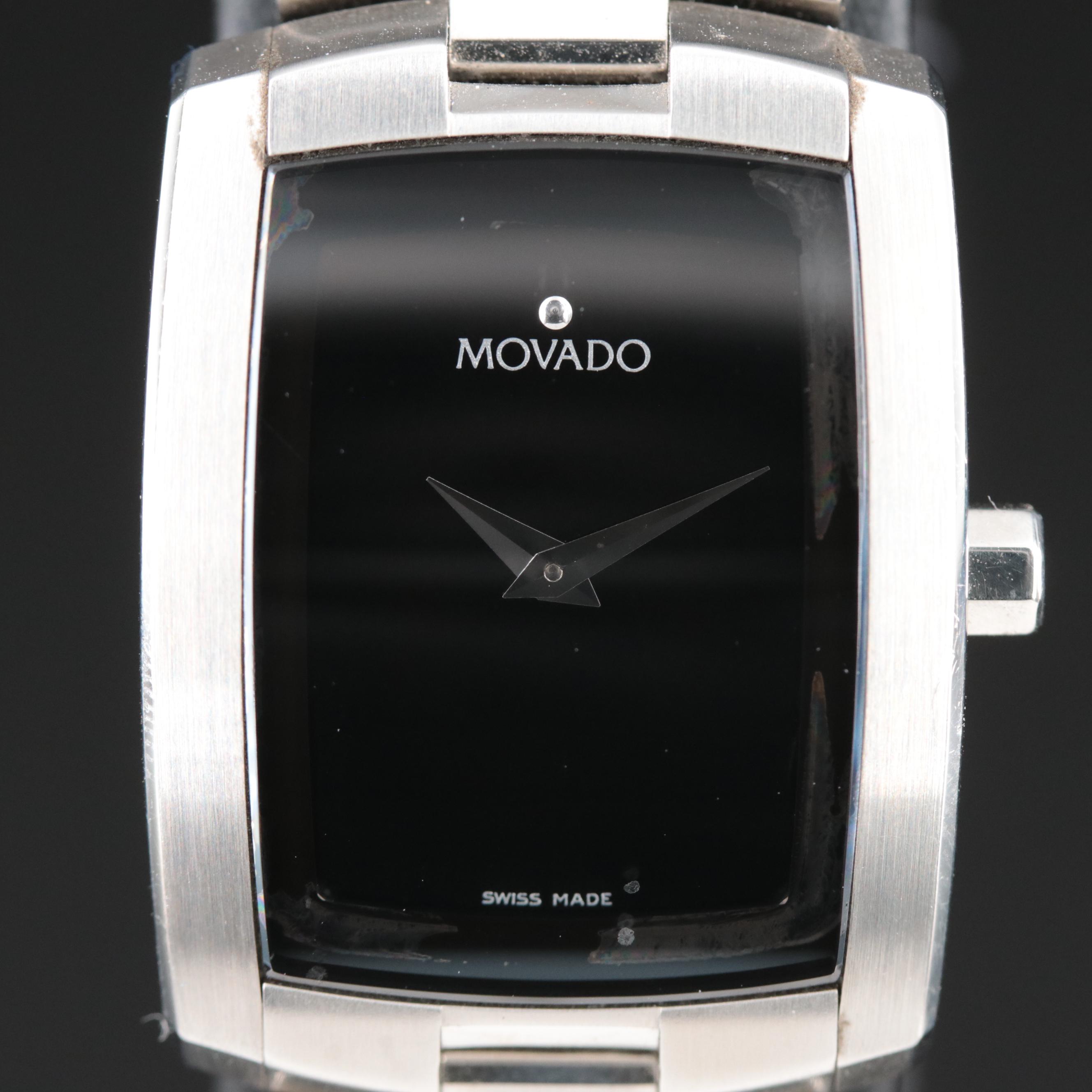 Movado Black Stainless Steel Quartz Watch