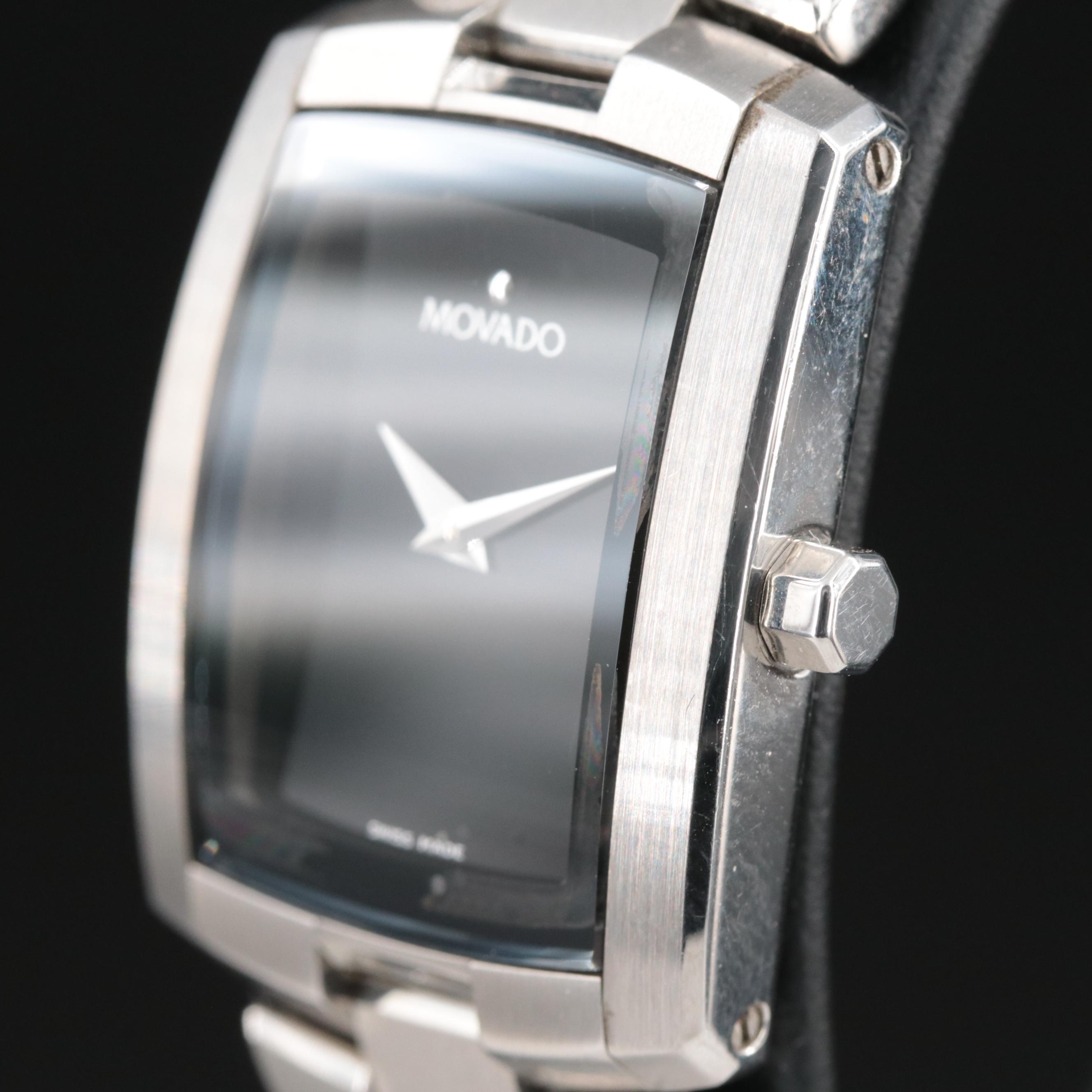 Movado Black Stainless Steel Quartz Watch
