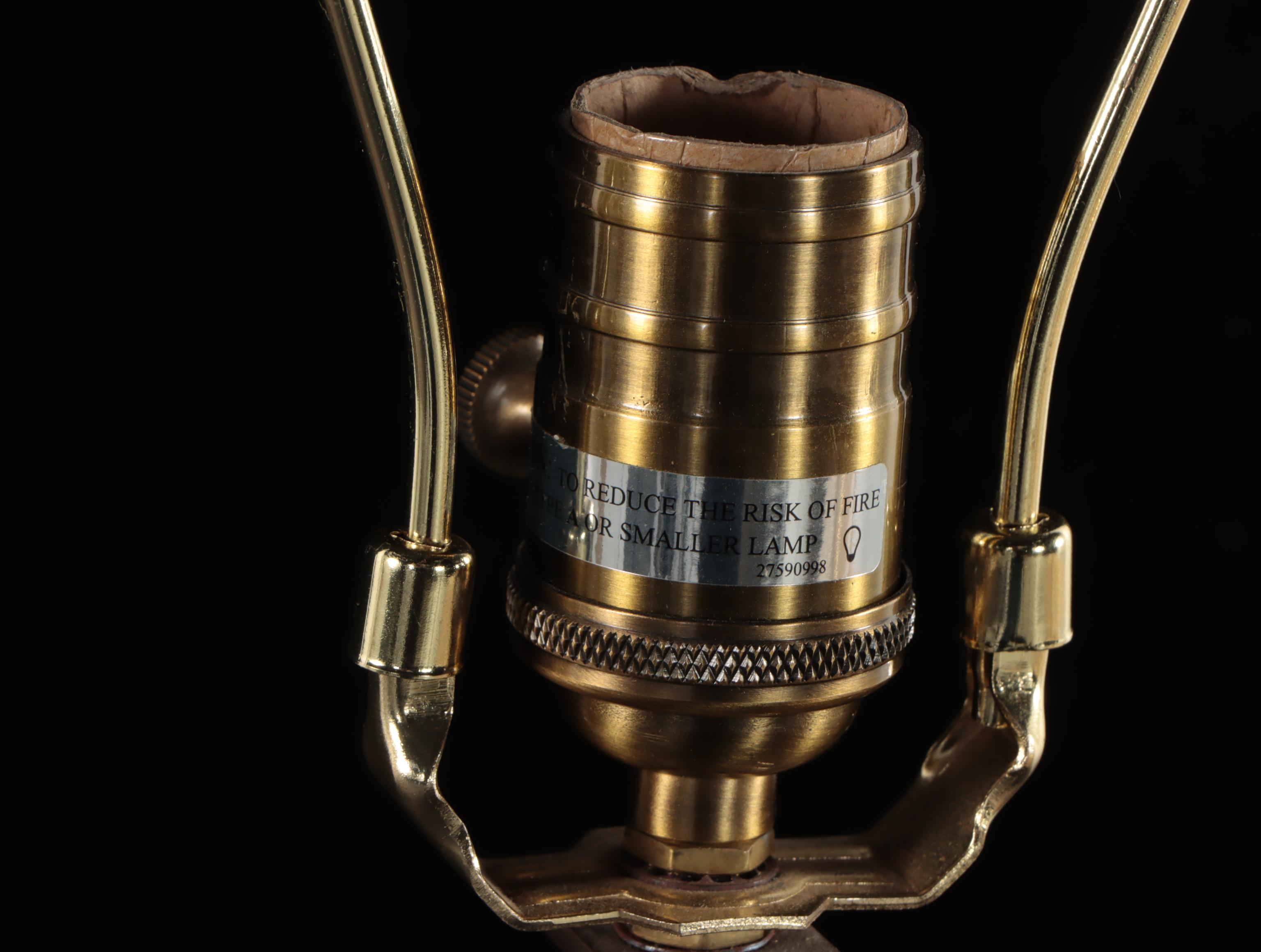 Contemporary Brass Rectangle Table Lamps With Cube Shades