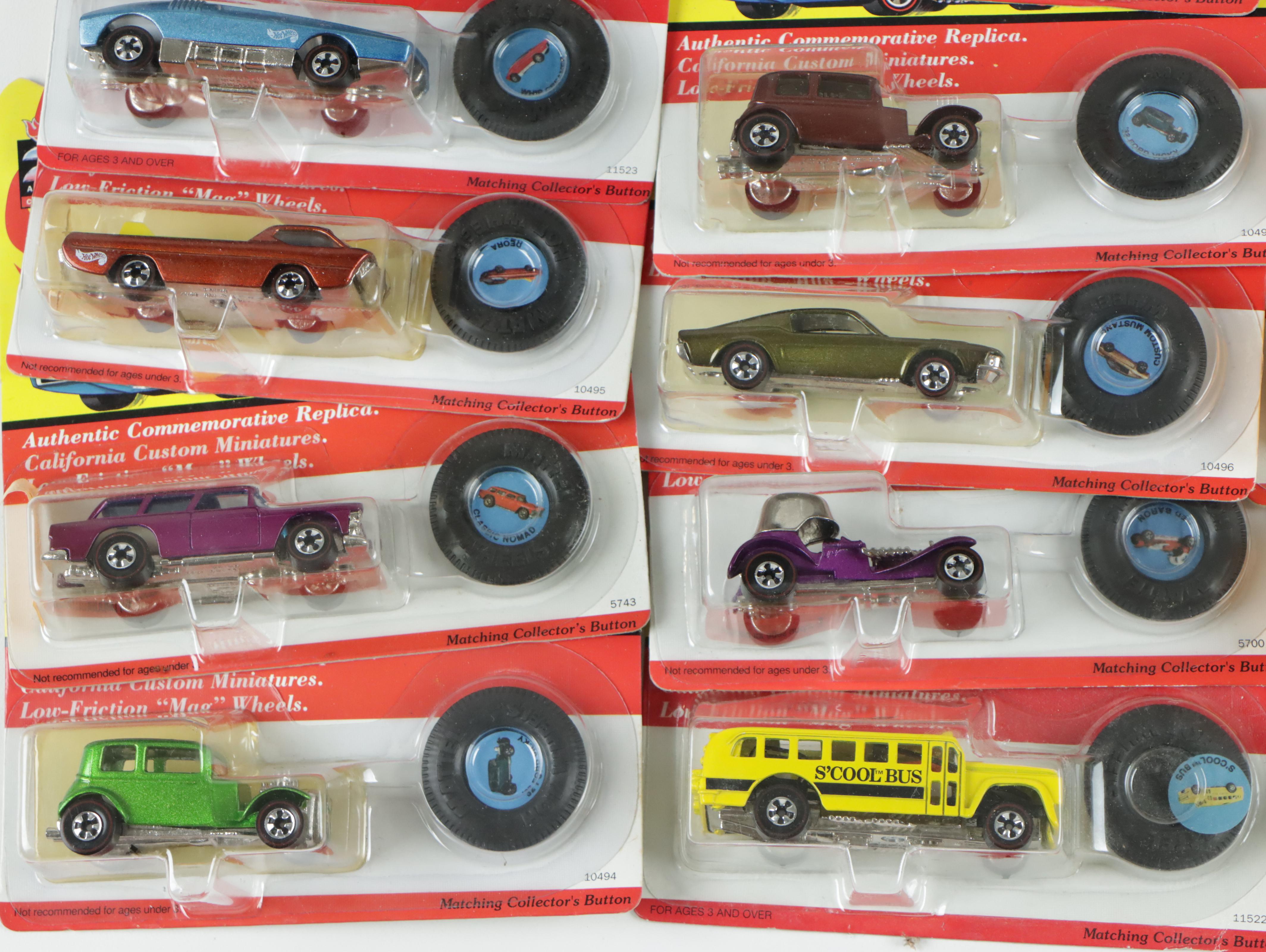 Mattel "Vintage Hot Wheels" Commemorative Replica Toy Cars and Other Hot Wheels