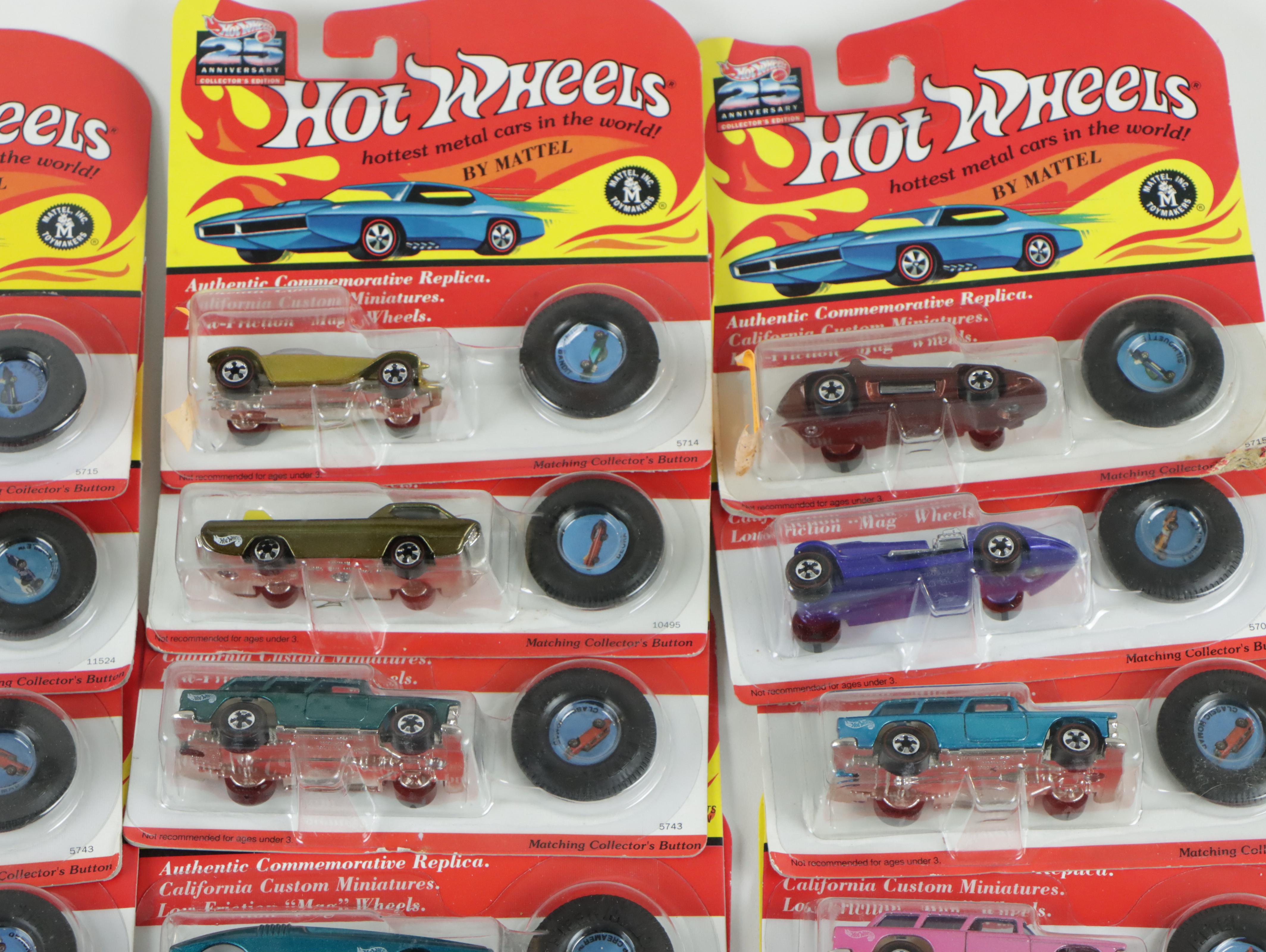 Mattel "Vintage Hot Wheels" Commemorative Replica Toy Cars and Other Hot Wheels