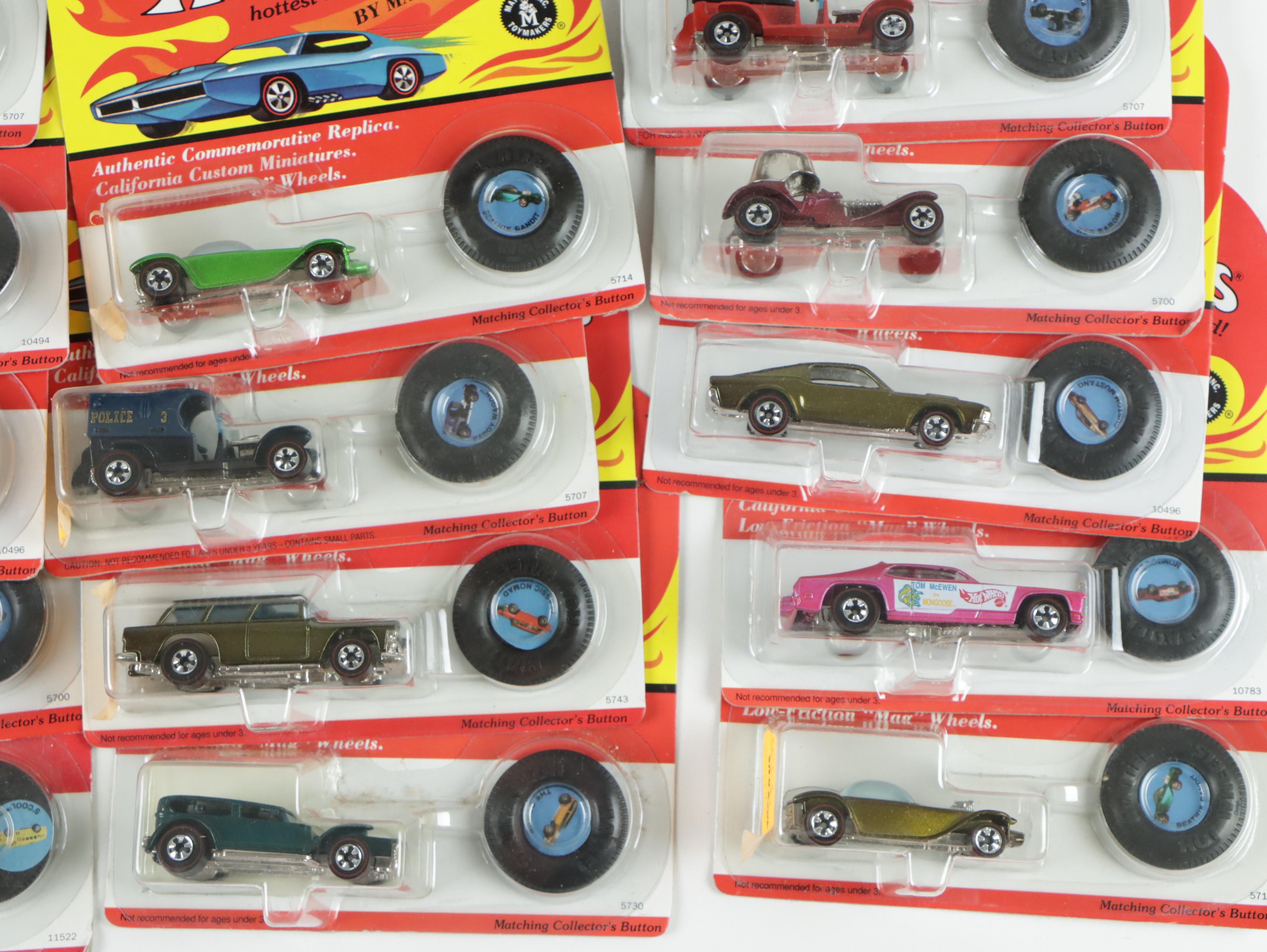 Mattel "Vintage Hot Wheels" Commemorative Replica Toy Cars and Other Hot Wheels
