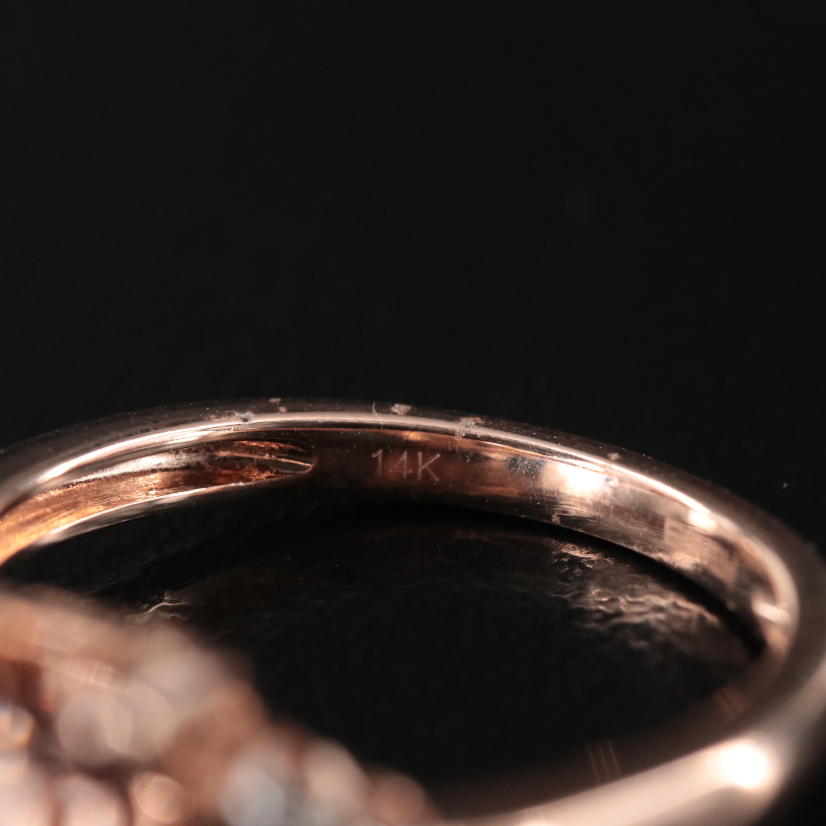 Effy 14K Rose Gold Morganite and Diamond Ring