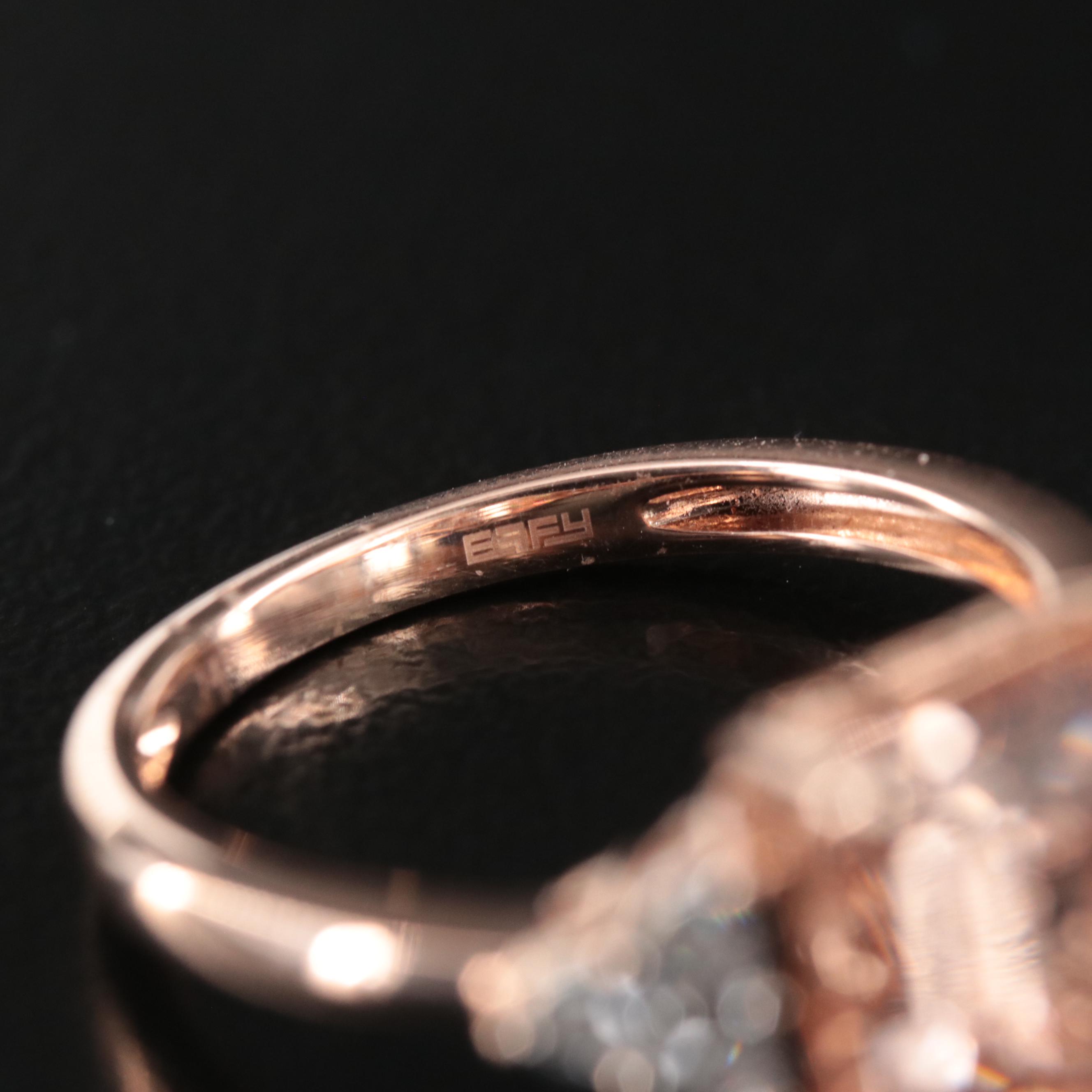 Effy 14K Rose Gold Morganite and Diamond Ring