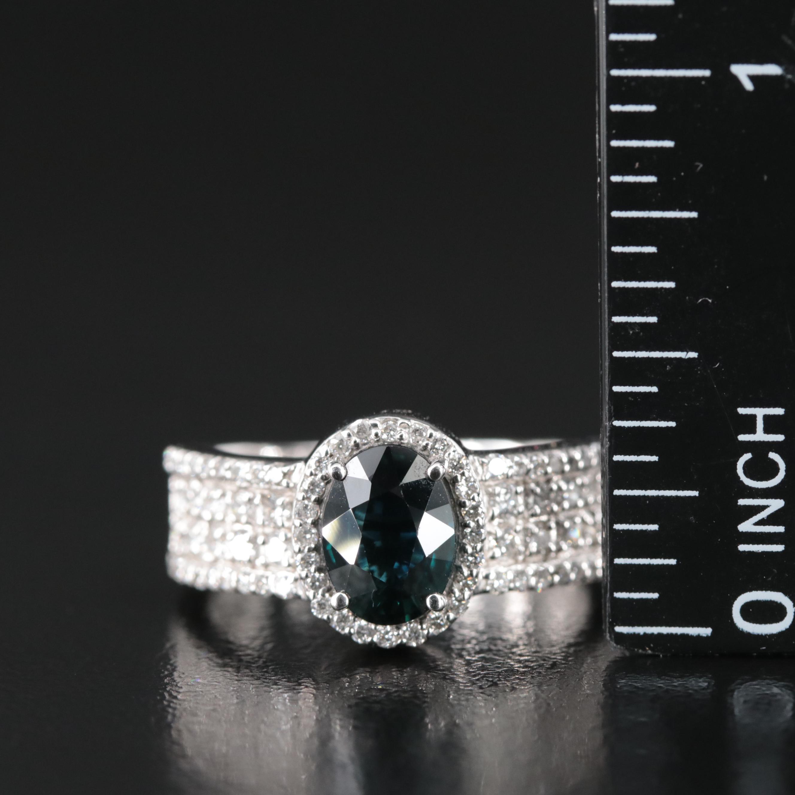 Effy 14K 1.42 CT Sapphire and Diamond Ring