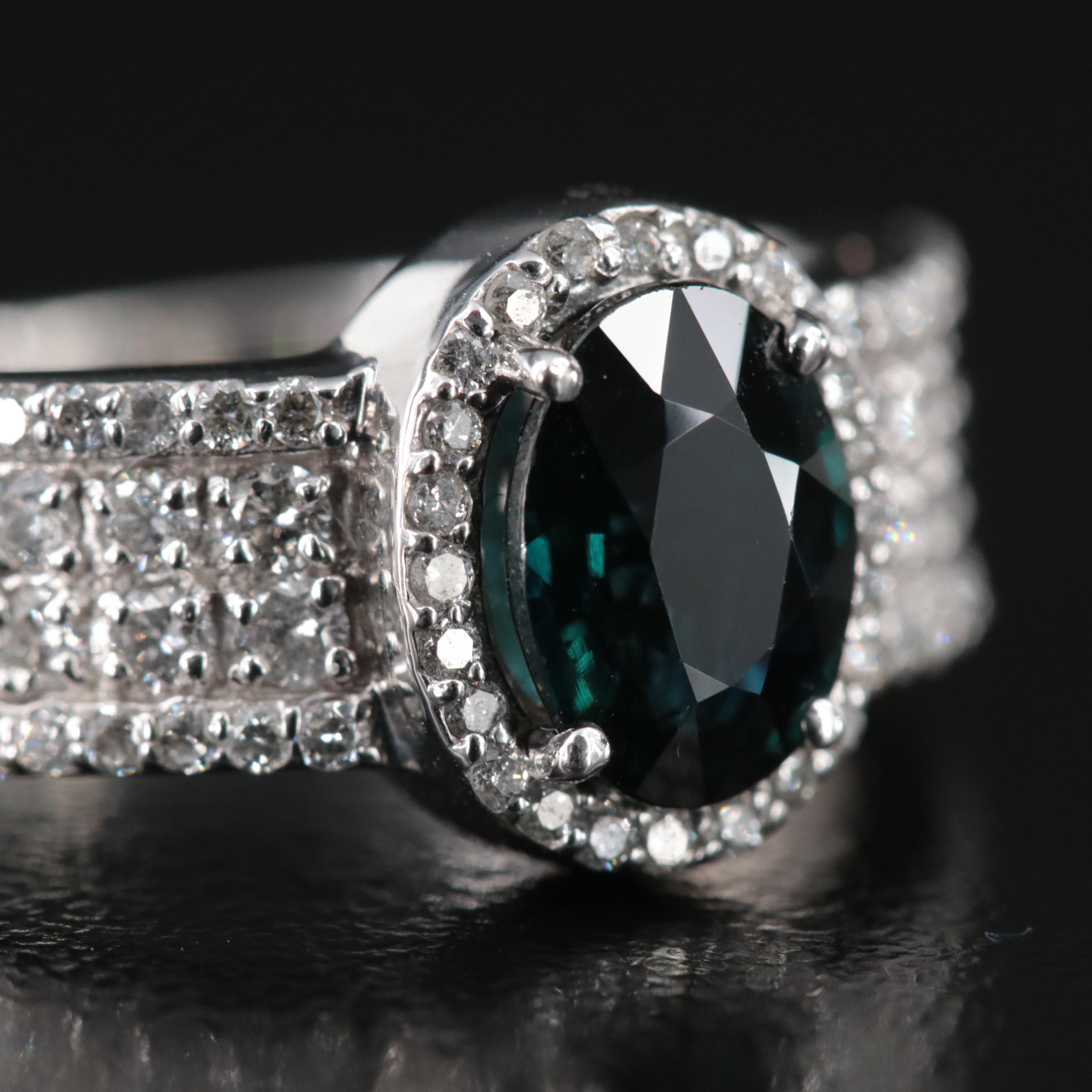 Effy 14K 1.42 CT Sapphire and Diamond Ring