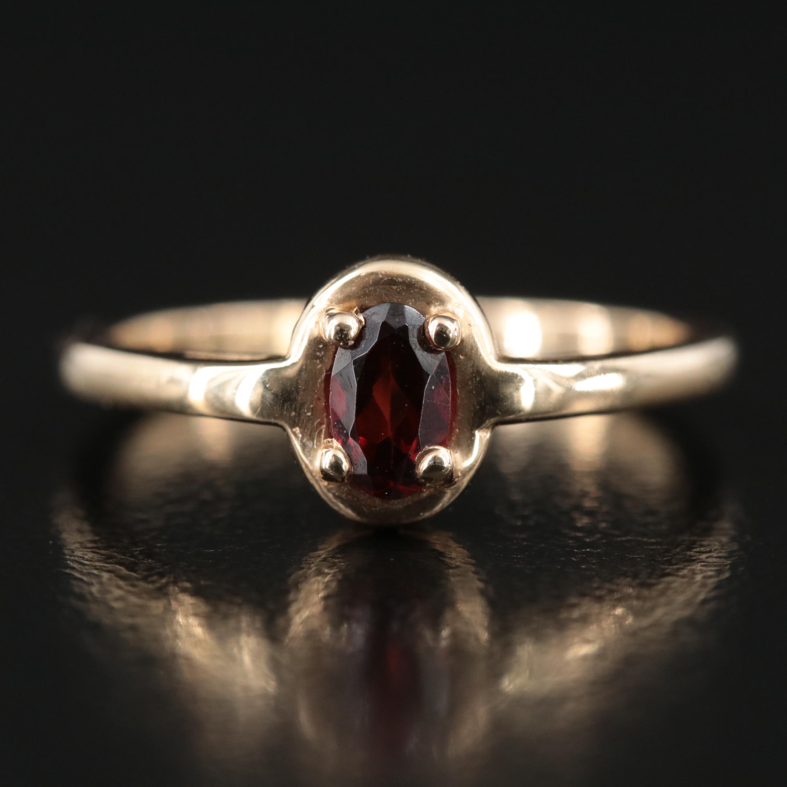14K Garnet Ring