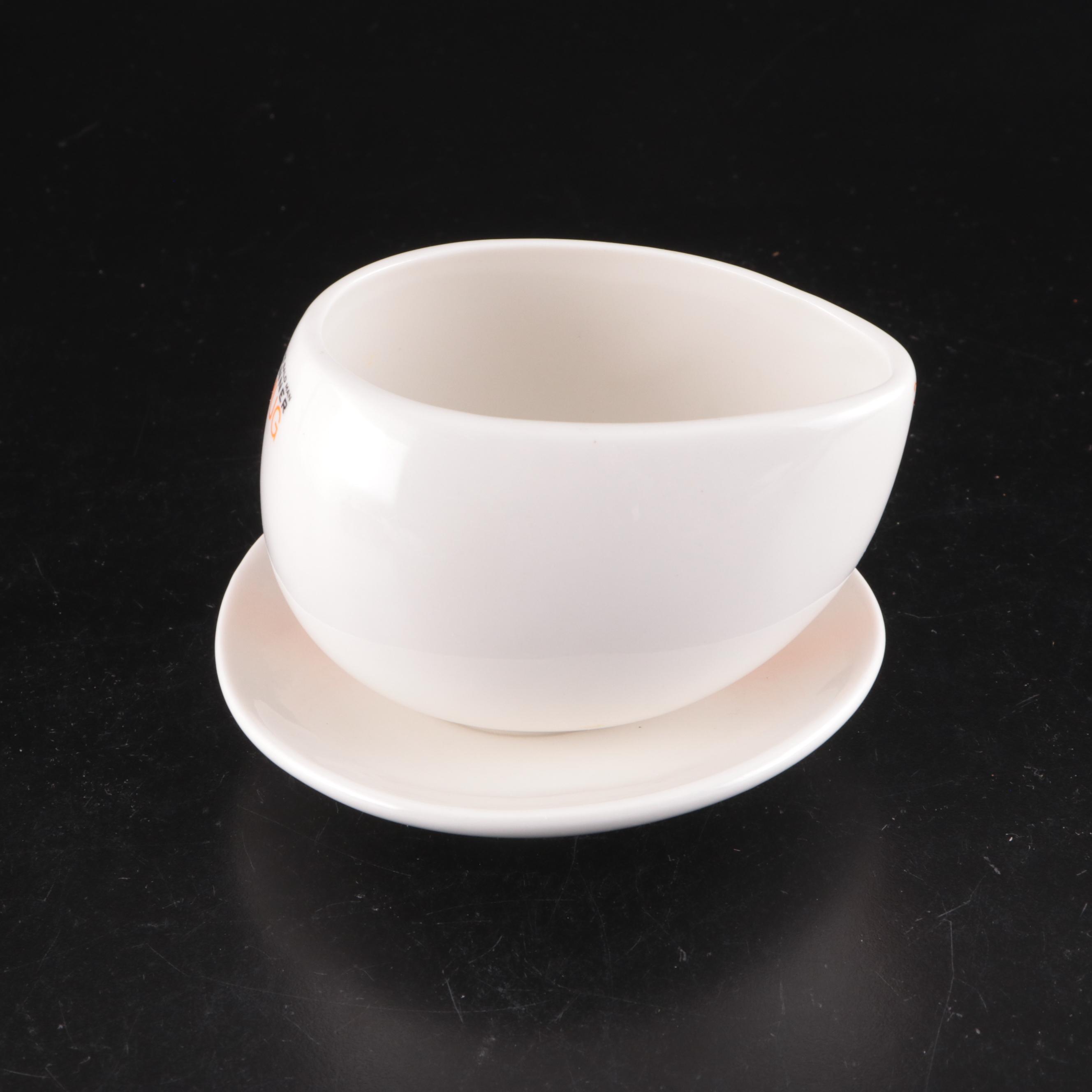 Le Creuset Chiffon Pink Stoneware Flower Ramekins with Max Brenner Hug Mug