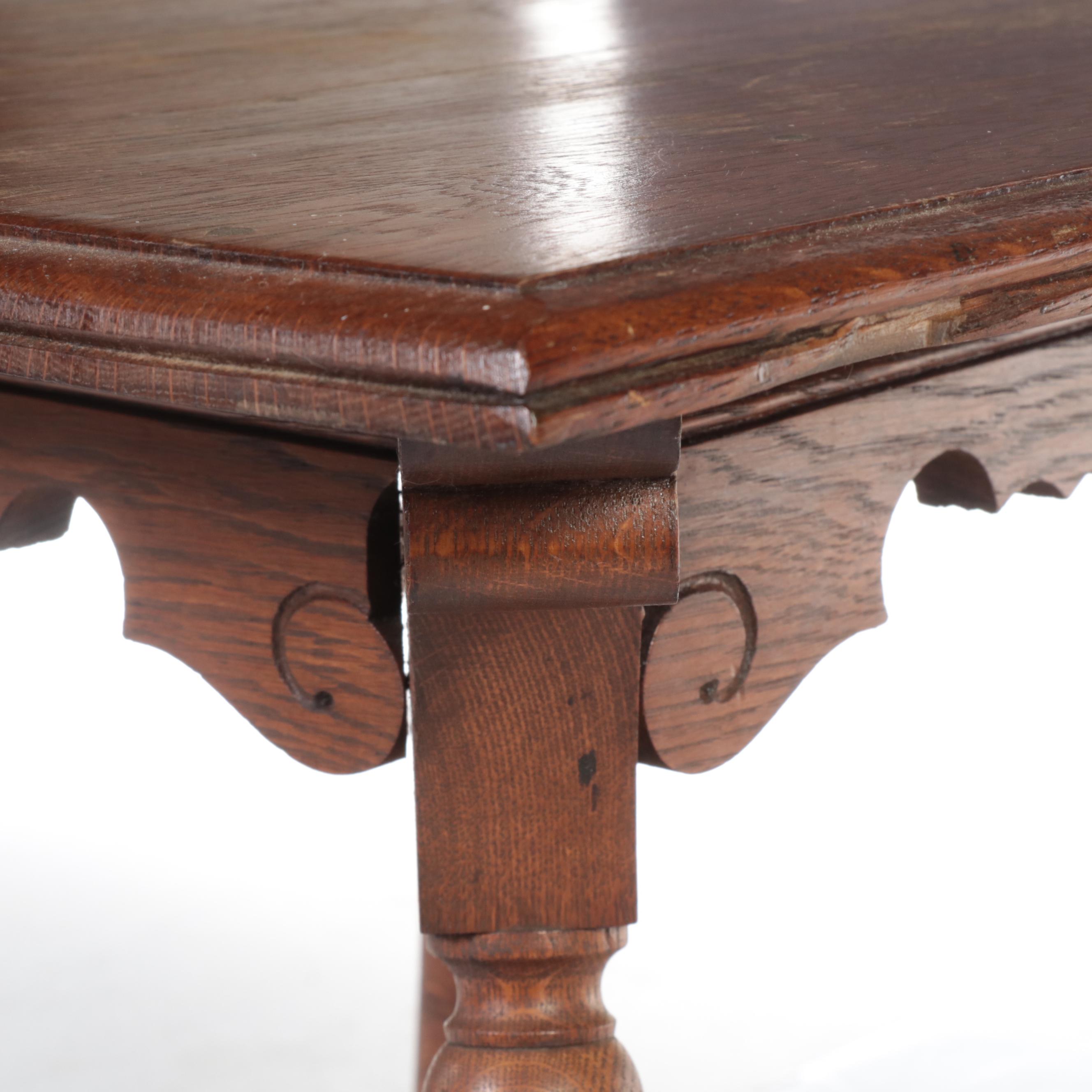 Late Victorian Oak Two-Tier Parlor Table, circa 1900