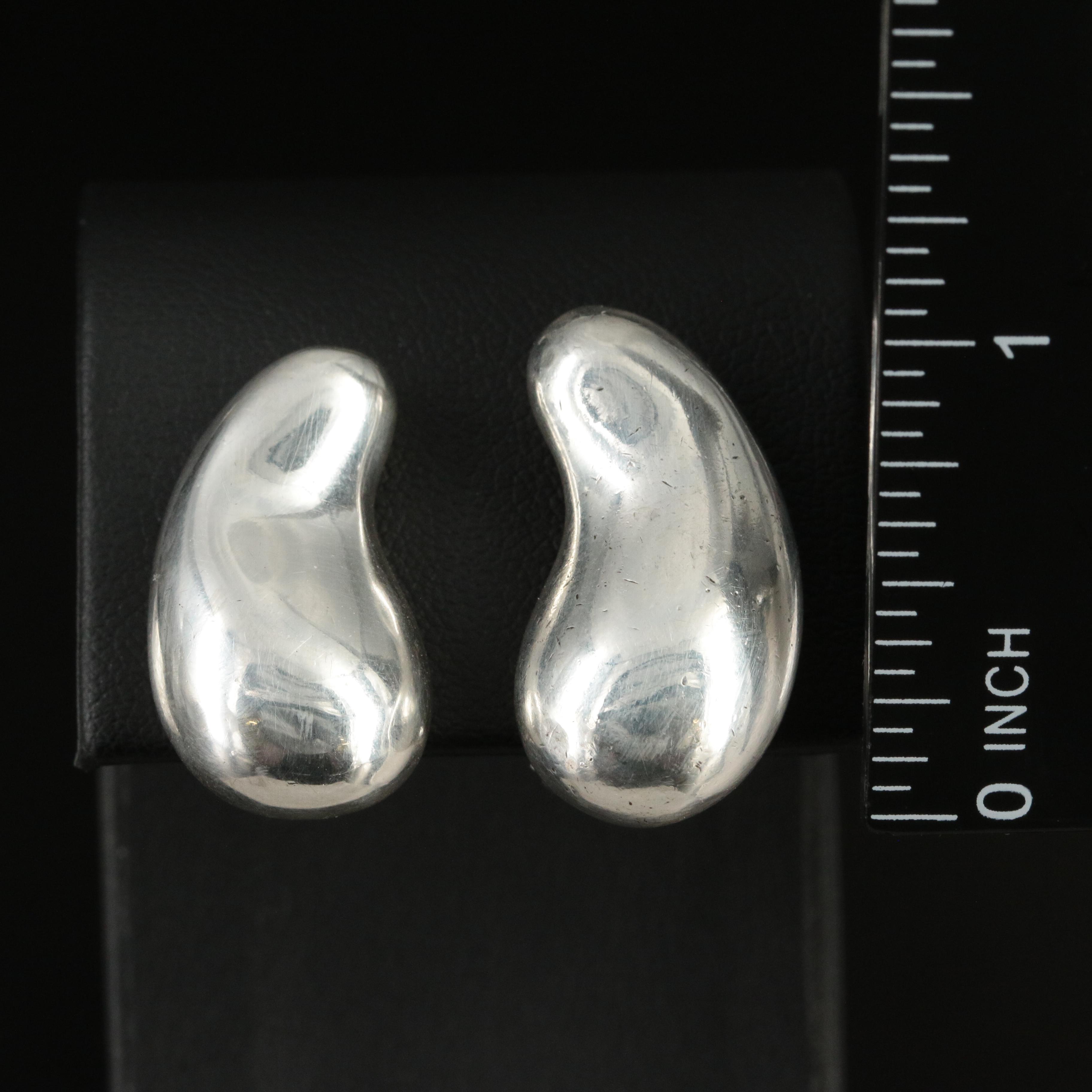 Elsa Peretti for Tiffany & Co. Sterling Clip Large Teardrop Earrings