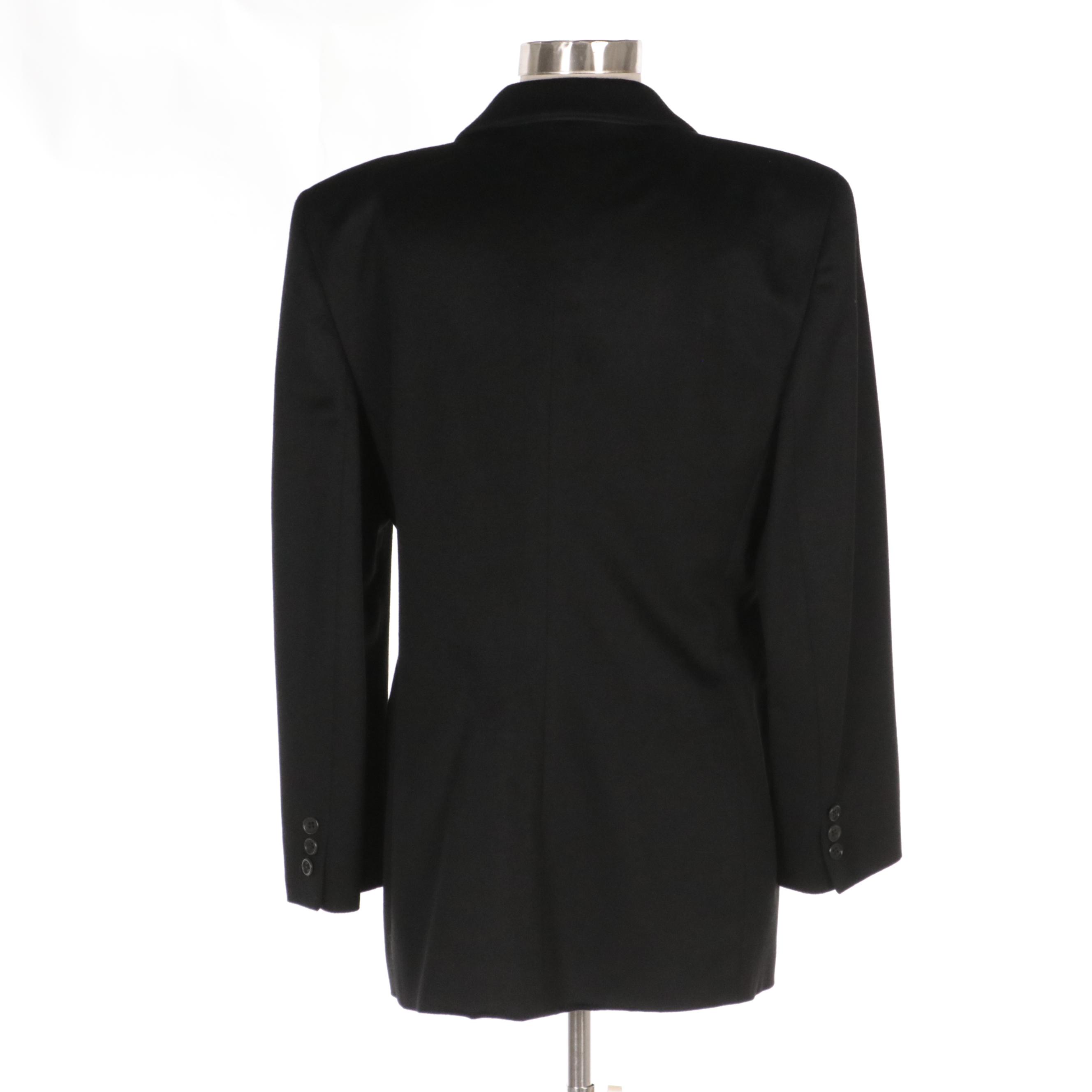 Giorgio Armani Black Cashmere Double Breasted Blazer