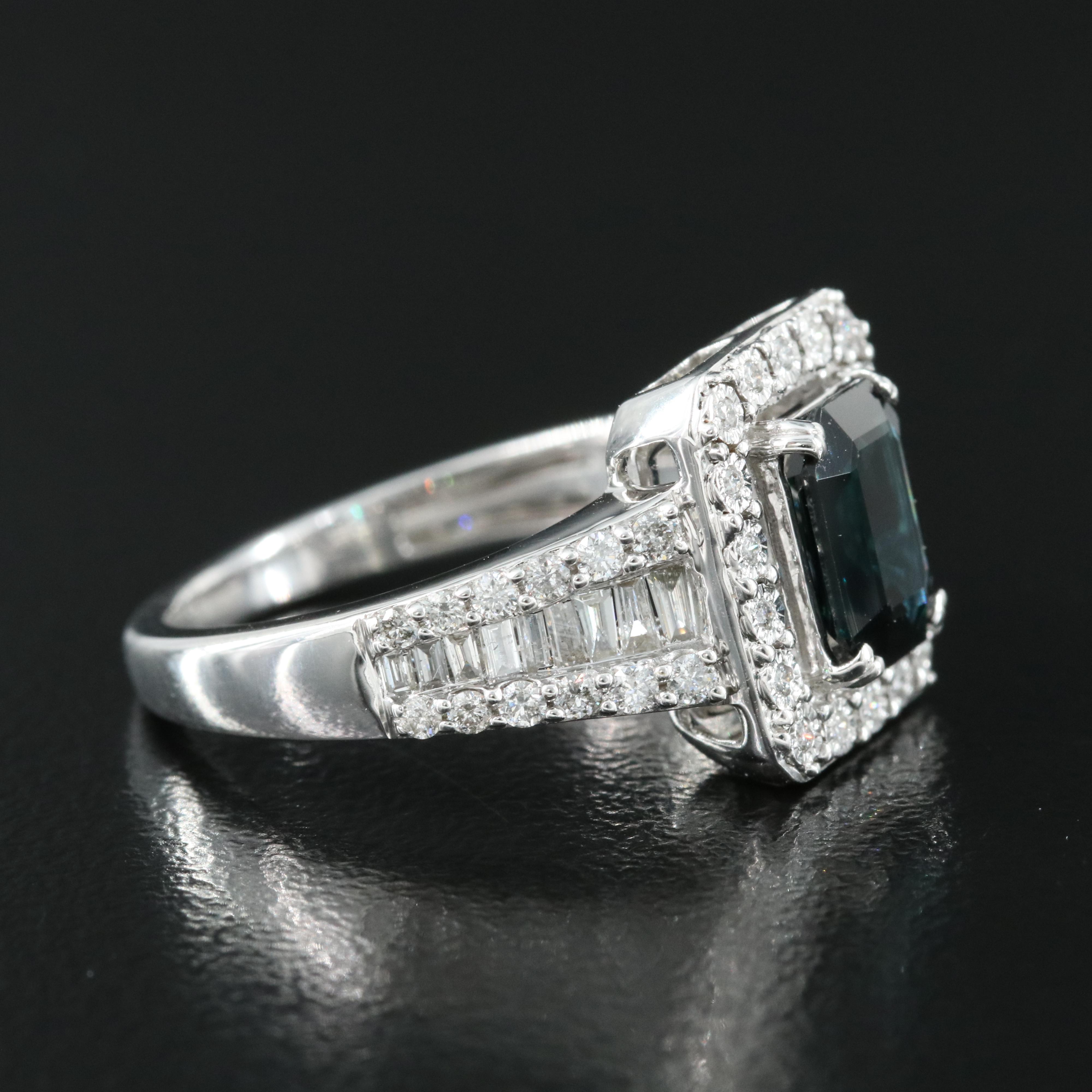 EFFY 14K 1.52 CT Sapphire and Diamond Ring