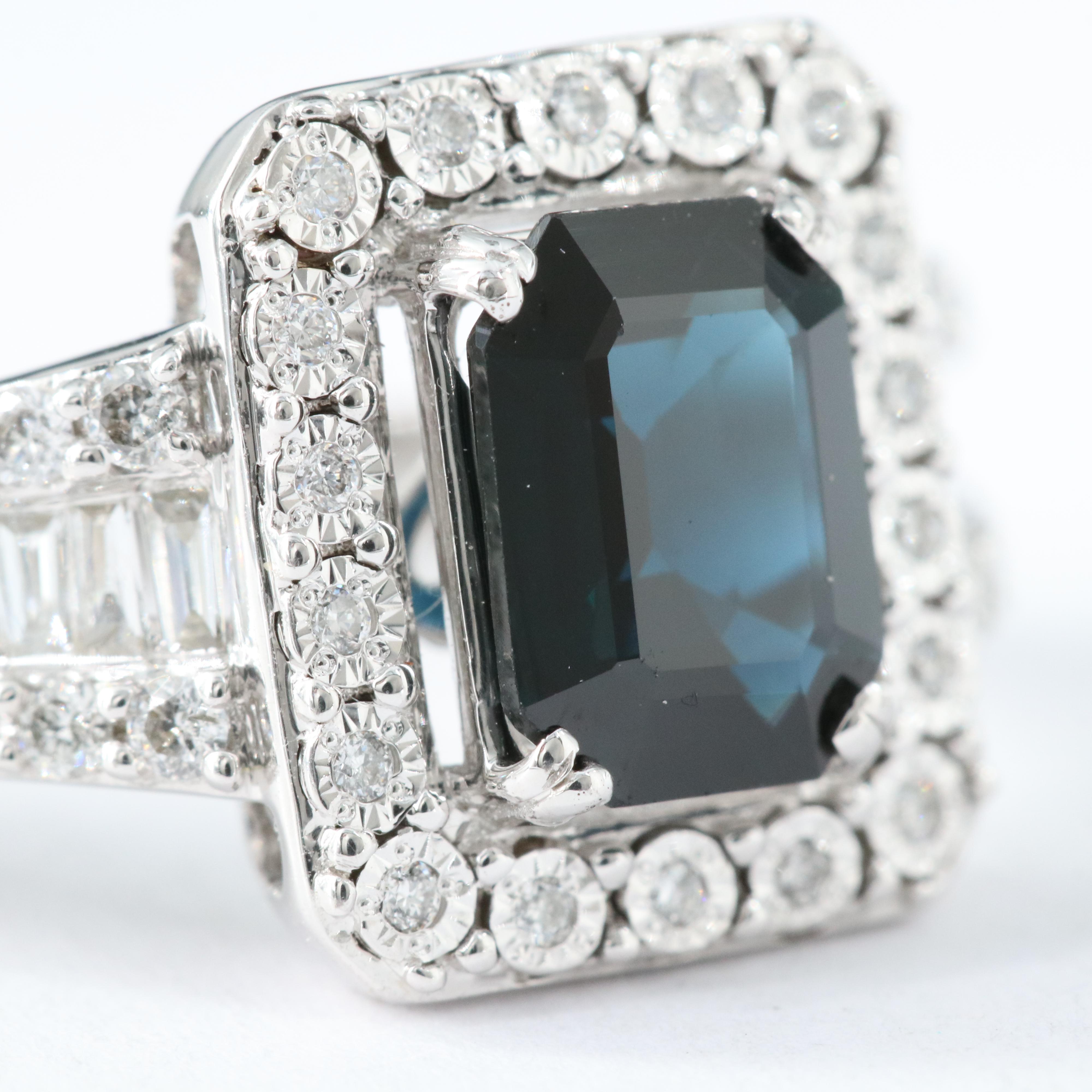 EFFY 14K 1.52 CT Sapphire and Diamond Ring