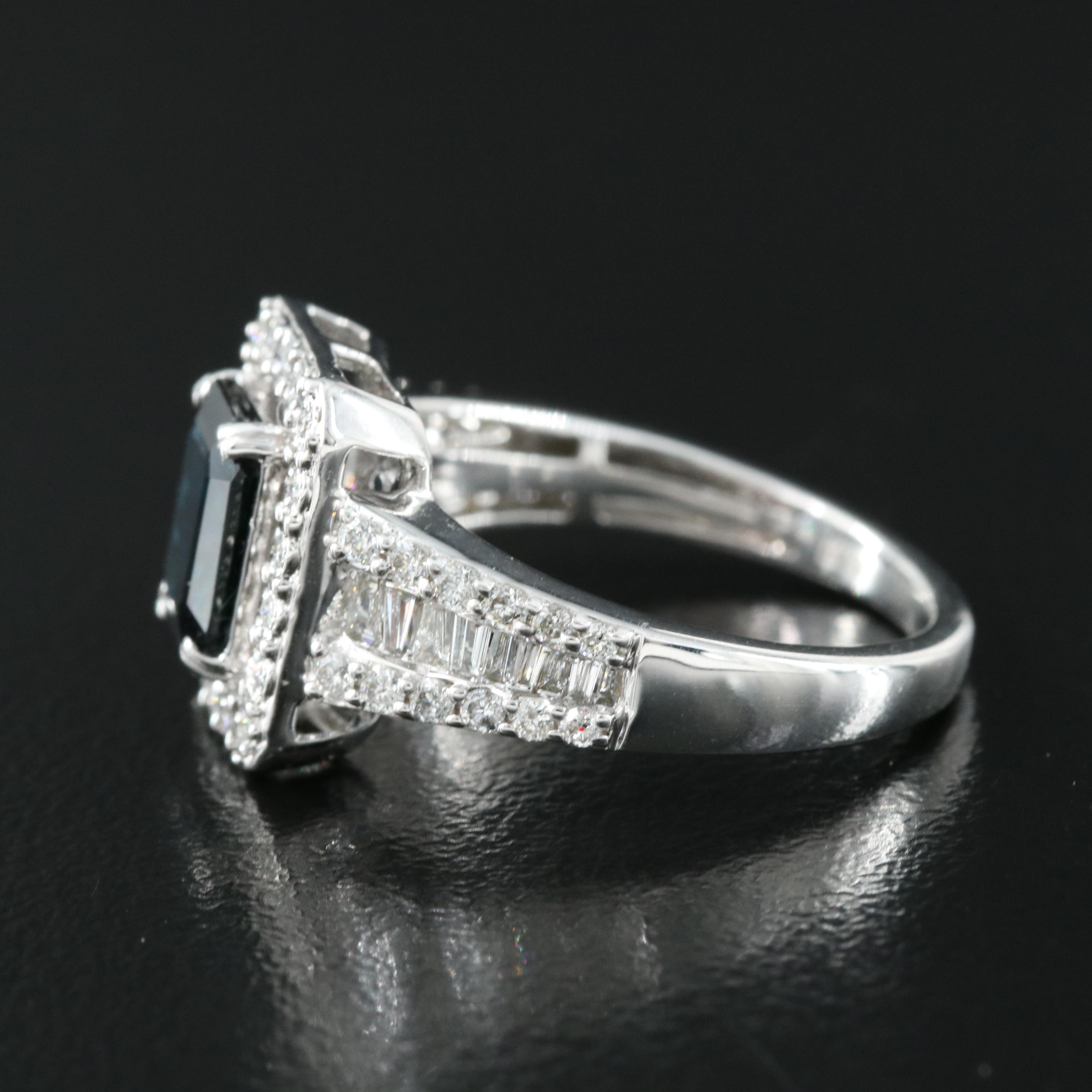 EFFY 14K 1.52 CT Sapphire and Diamond Ring