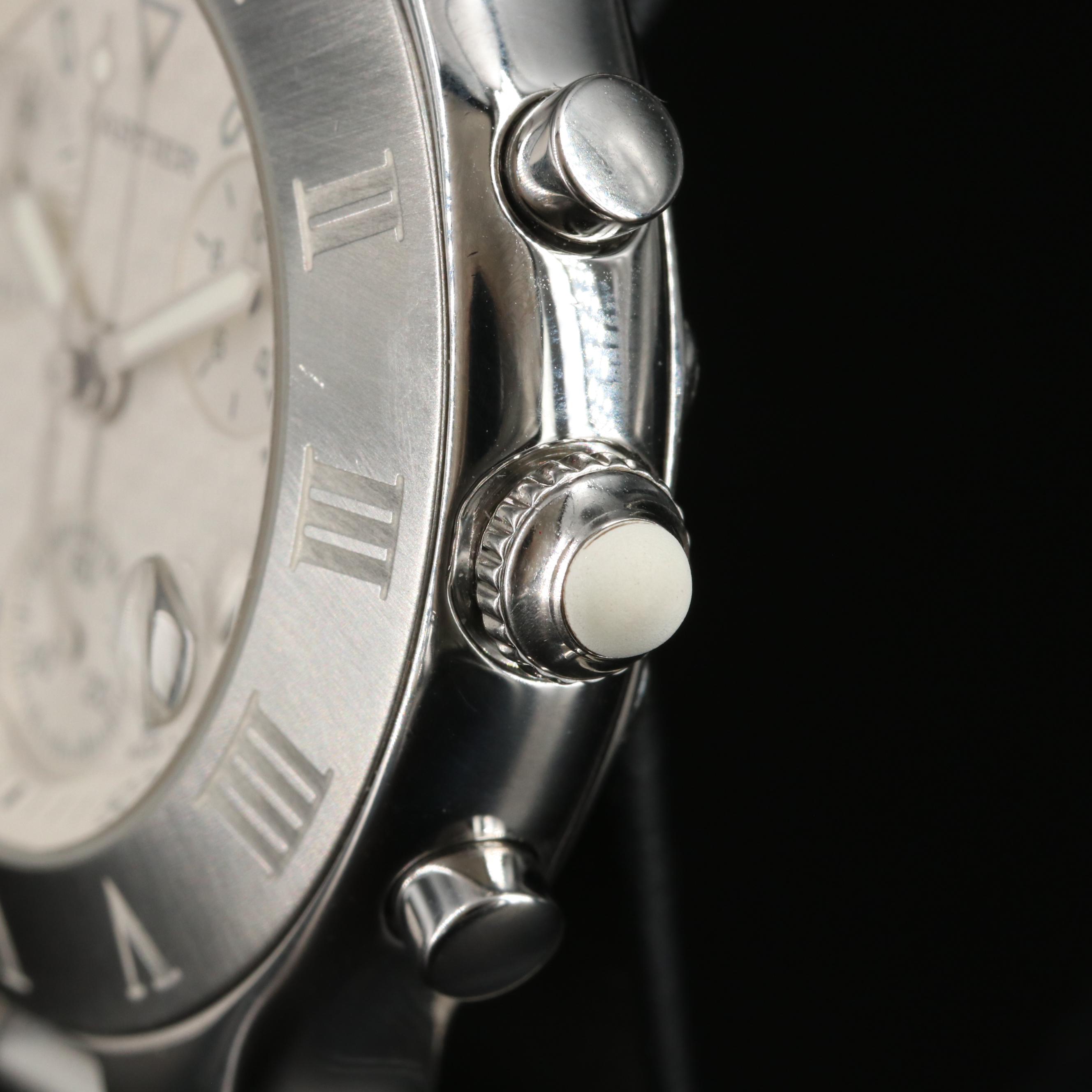 Cartier Chronoscaph 21 Chronograph Steel White Quartz Watch