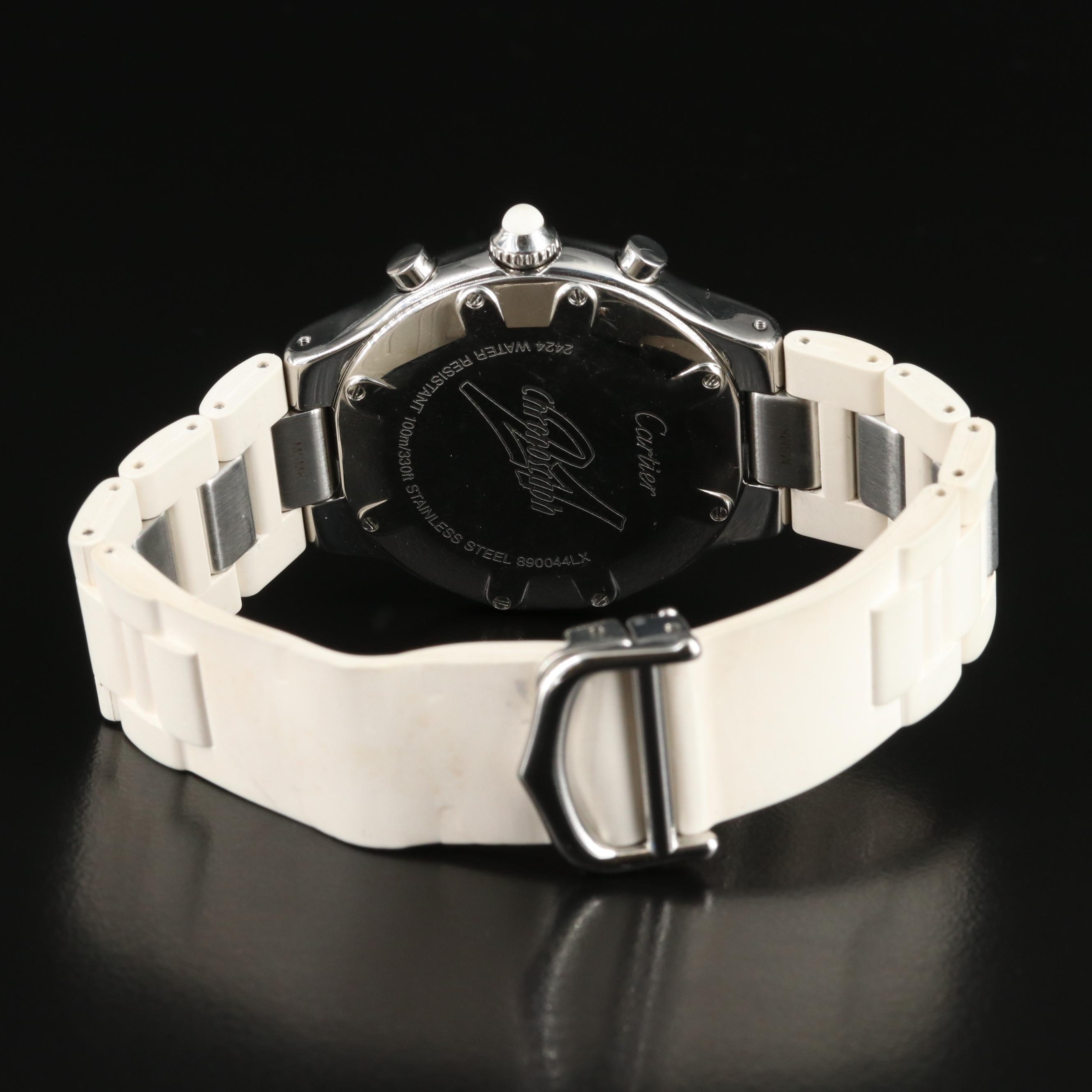 Cartier Chronoscaph 21 Chronograph Steel White Quartz Watch