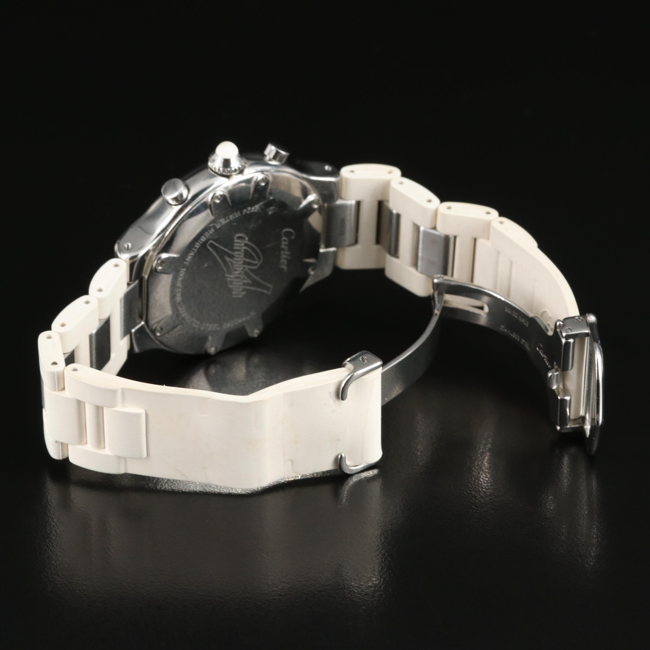 Cartier Chronoscaph 21 Chronograph Steel White Quartz Watch