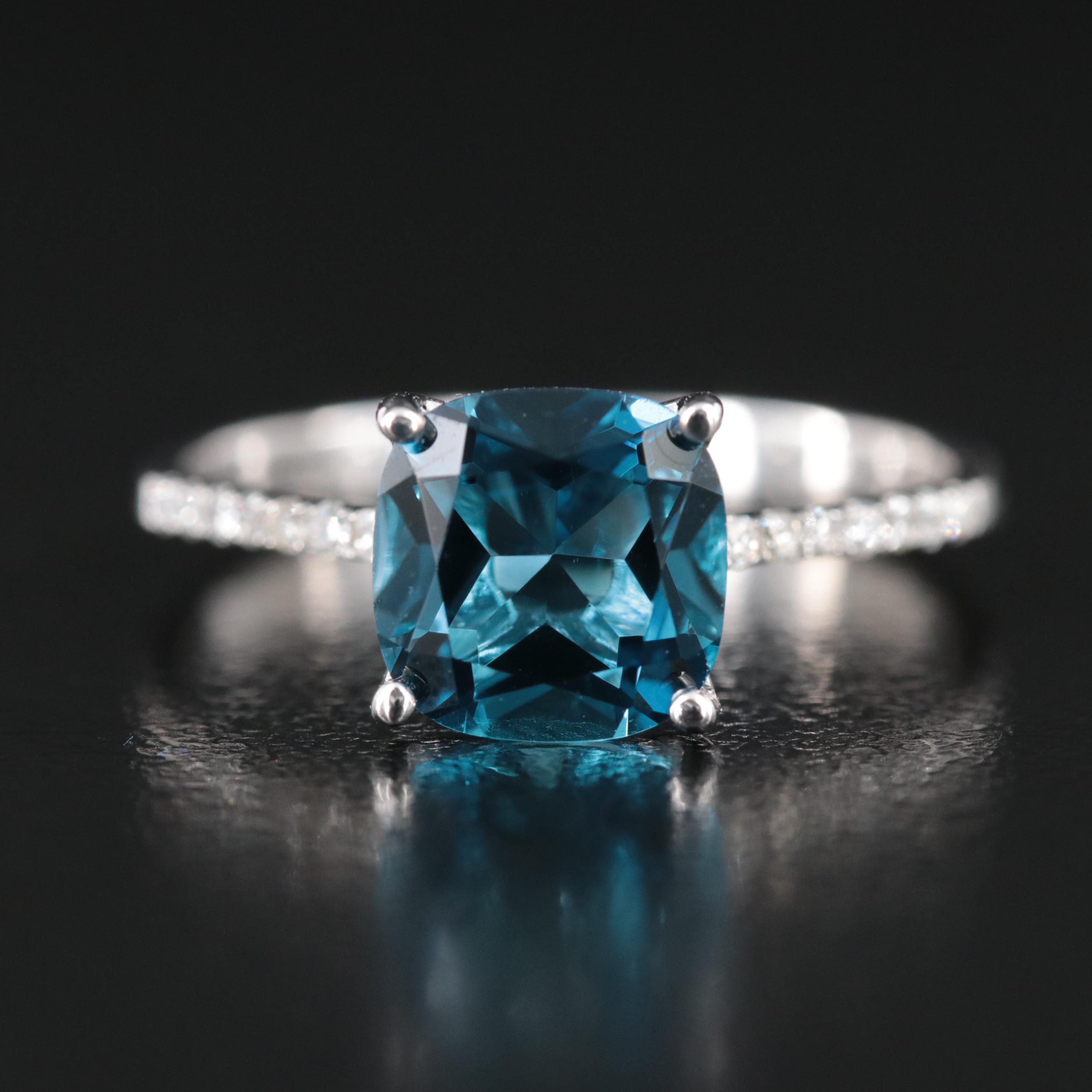 EFFY 14K London Blue Topaz and Diamond Ring