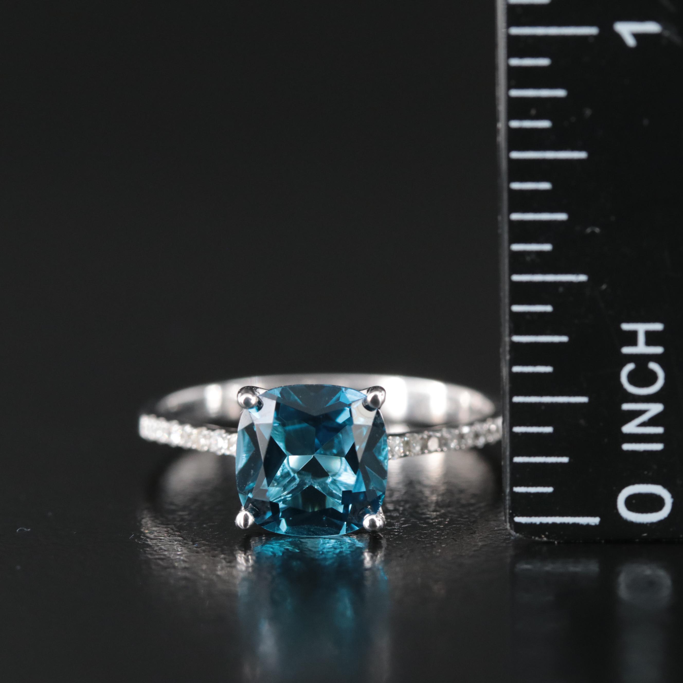 EFFY 14K London Blue Topaz and Diamond Ring