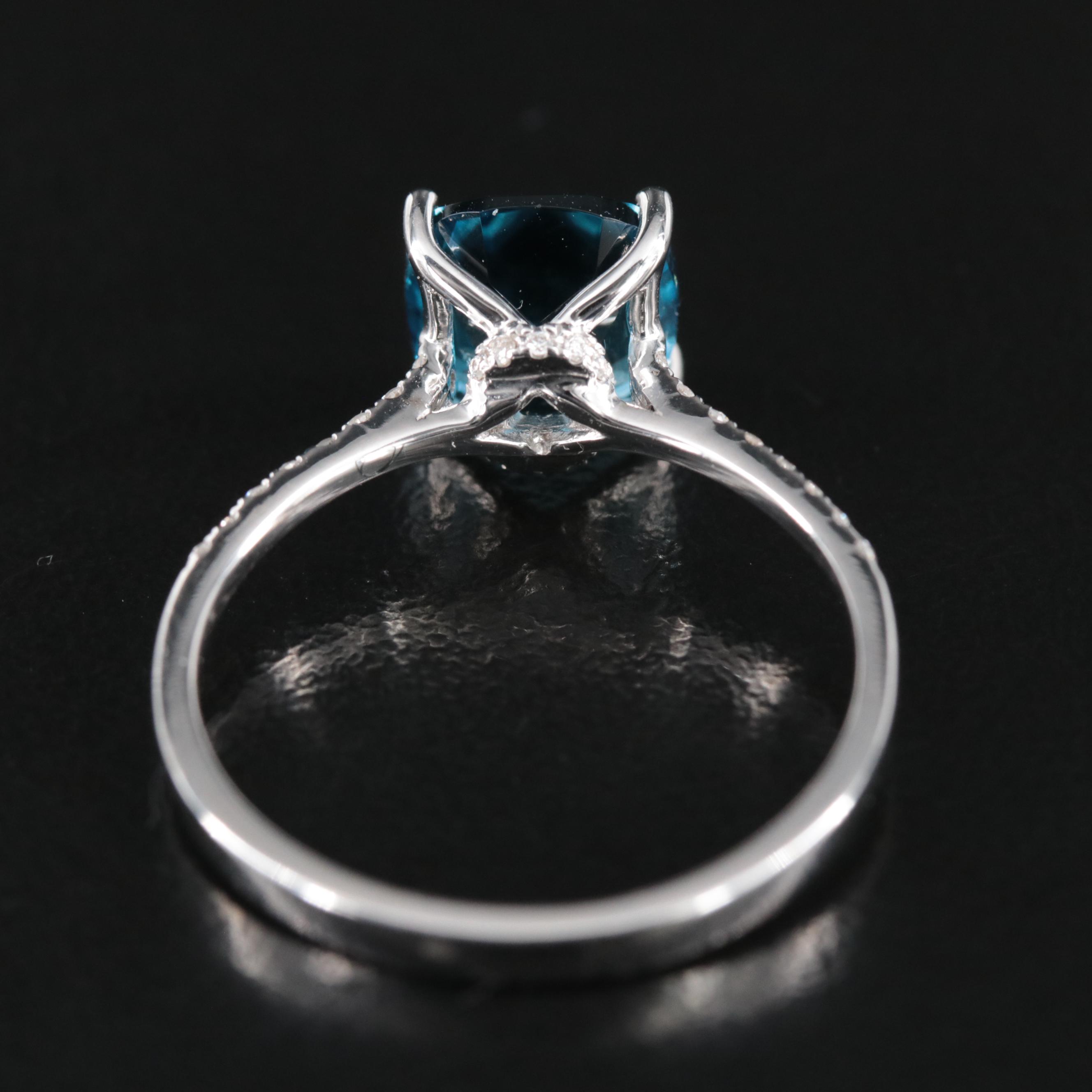 EFFY 14K London Blue Topaz and Diamond Ring