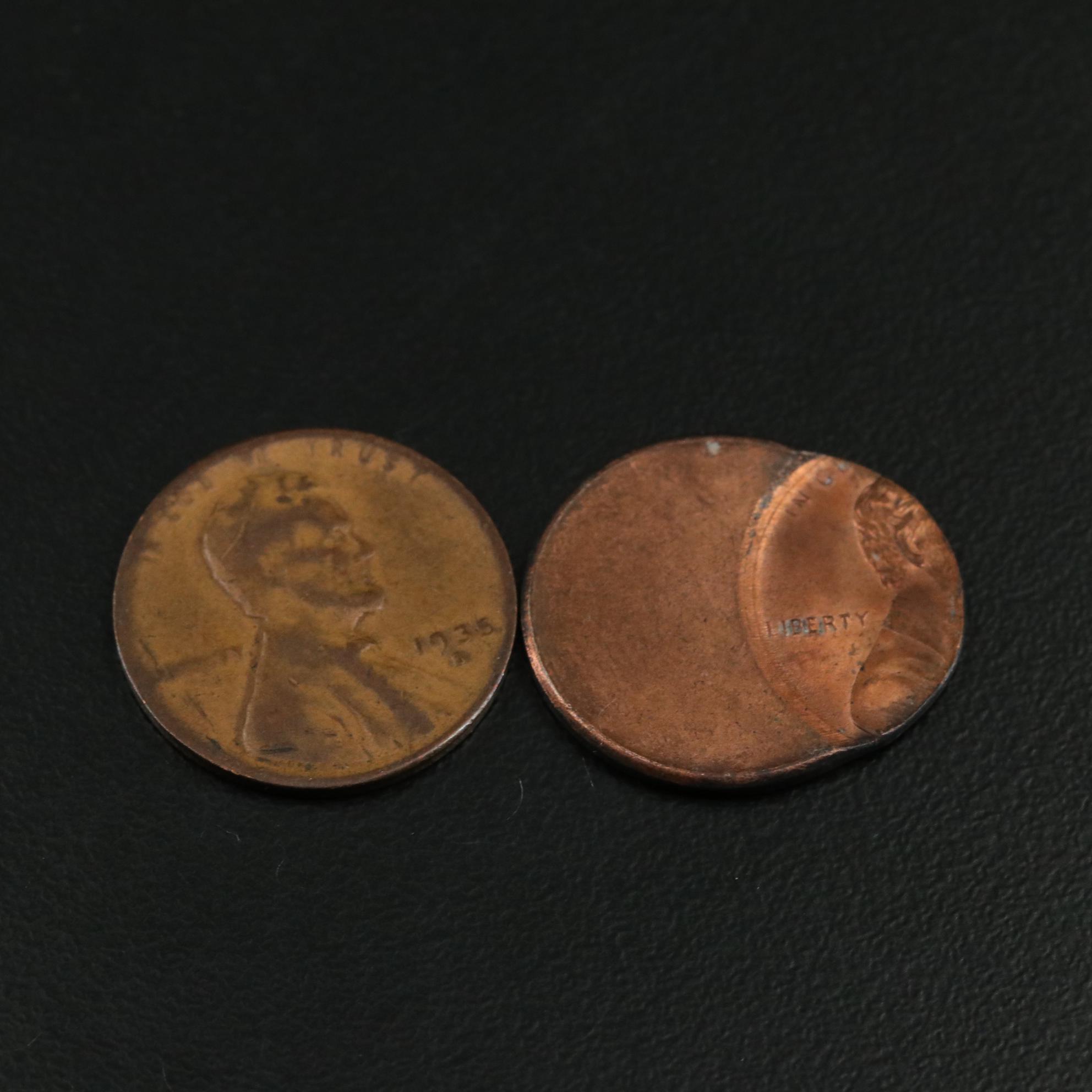 Group of Wheat Cents and Foreign Copper Coins
