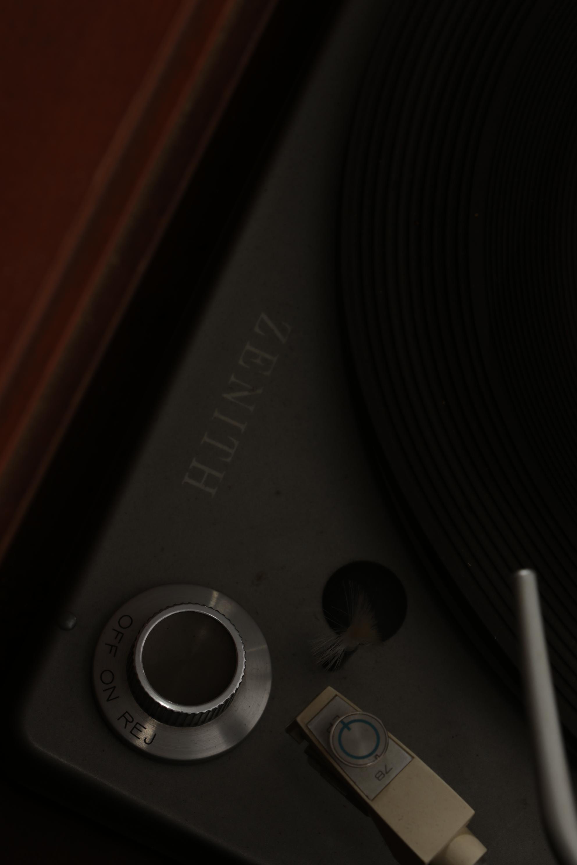 Zenith Mid Century Modern Walnut-Veneered Stereo Console