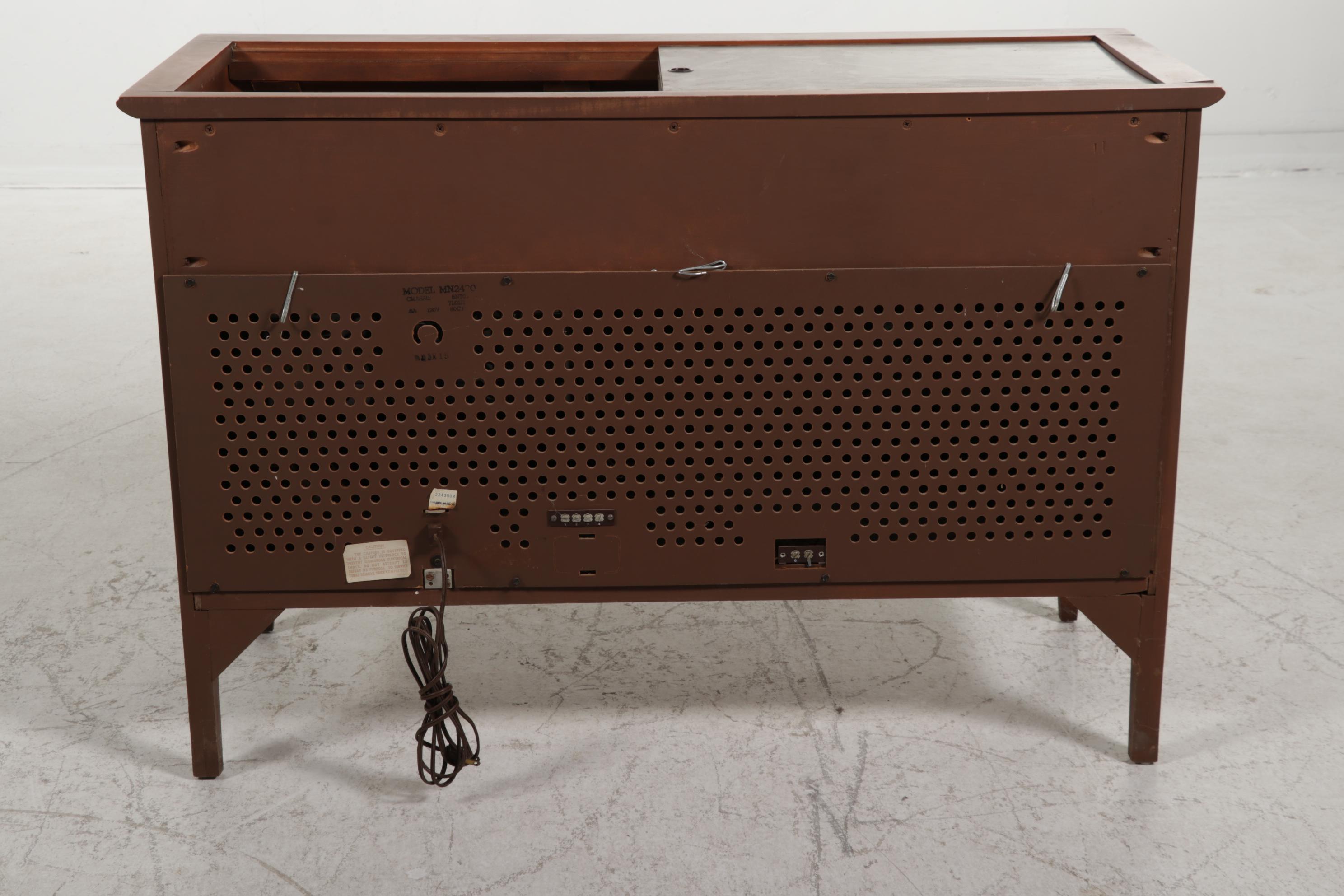 Zenith Mid Century Modern Walnut-Veneered Stereo Console