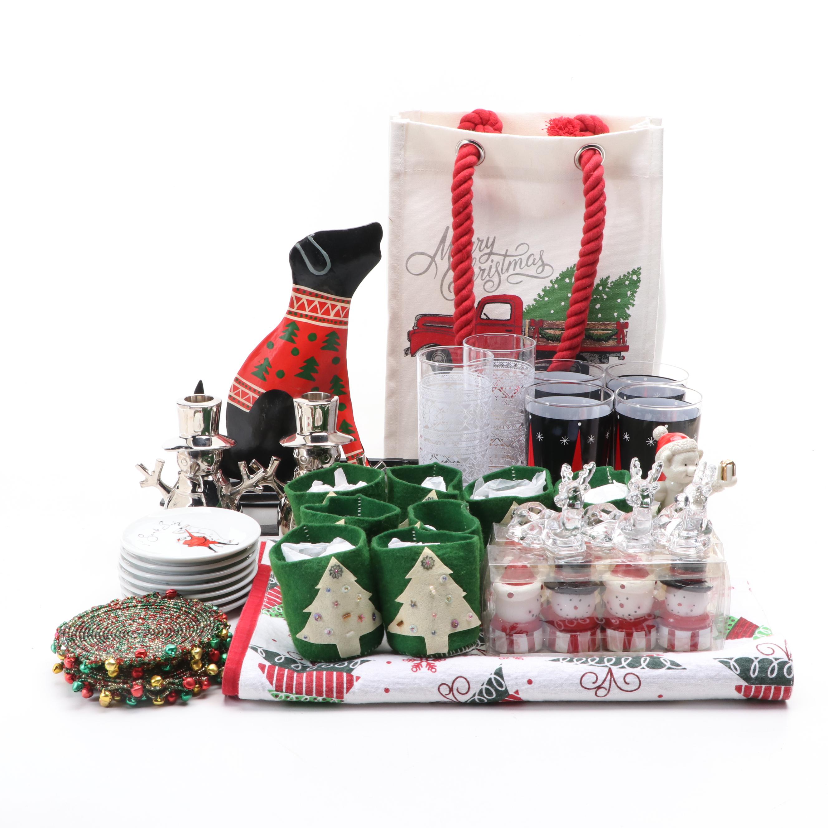 Lenox "Lady Bear on Ice" Porcelain Figurine with Other Christmas Table Décor