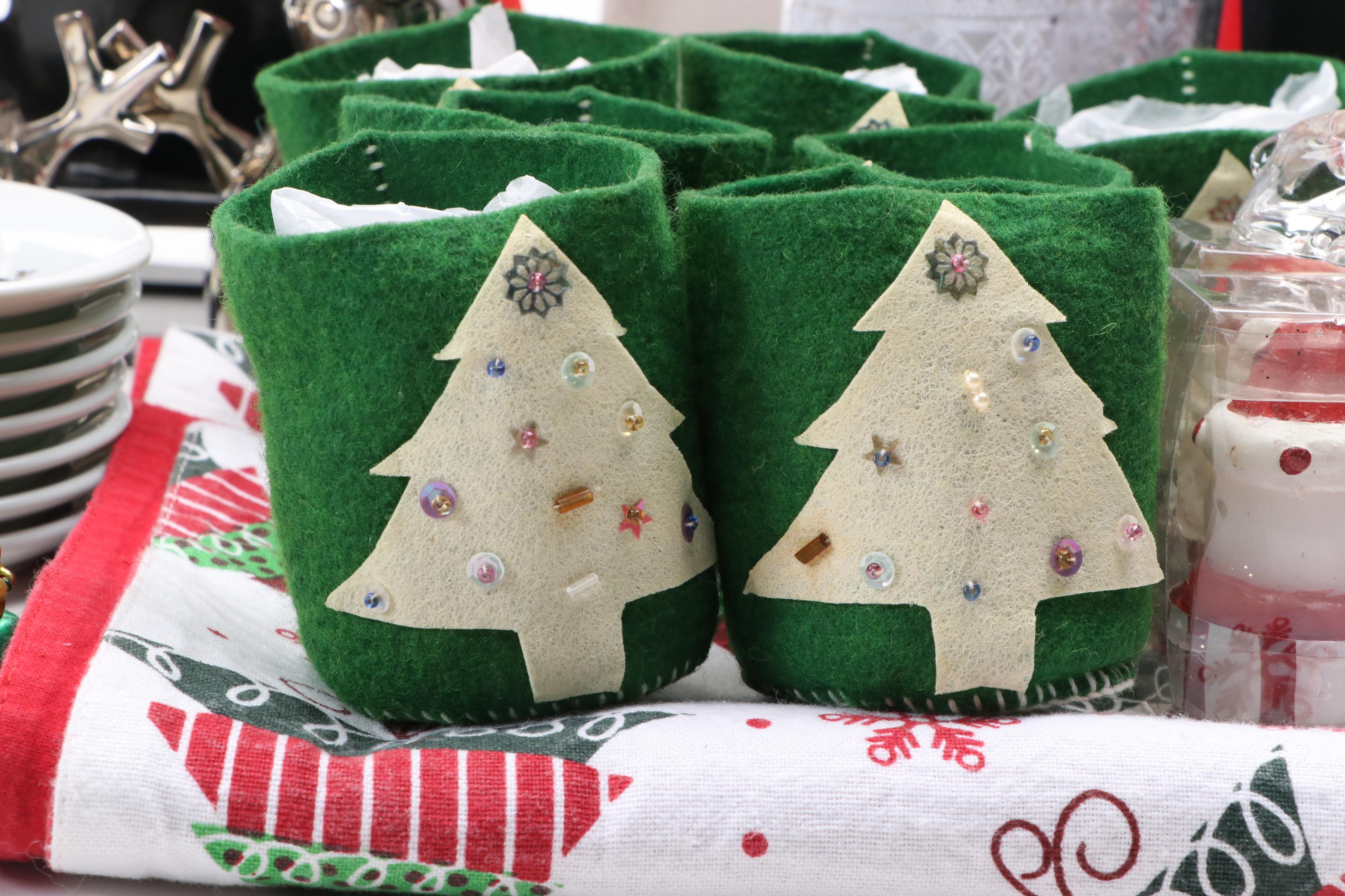 Lenox "Lady Bear on Ice" Porcelain Figurine with Other Christmas Table Décor