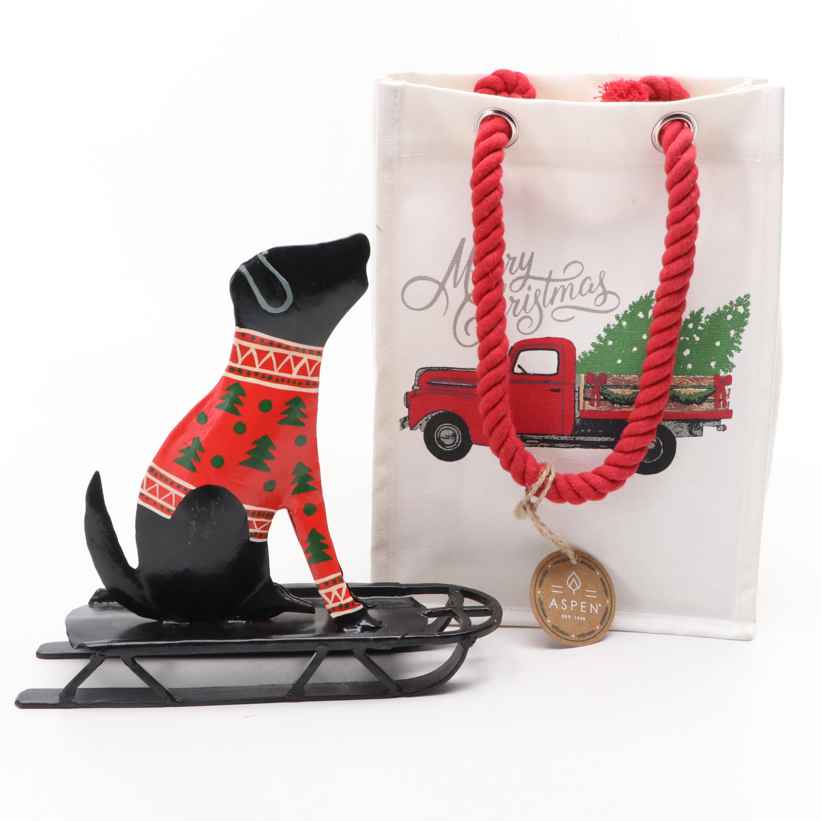 Lenox "Lady Bear on Ice" Porcelain Figurine with Other Christmas Table Décor