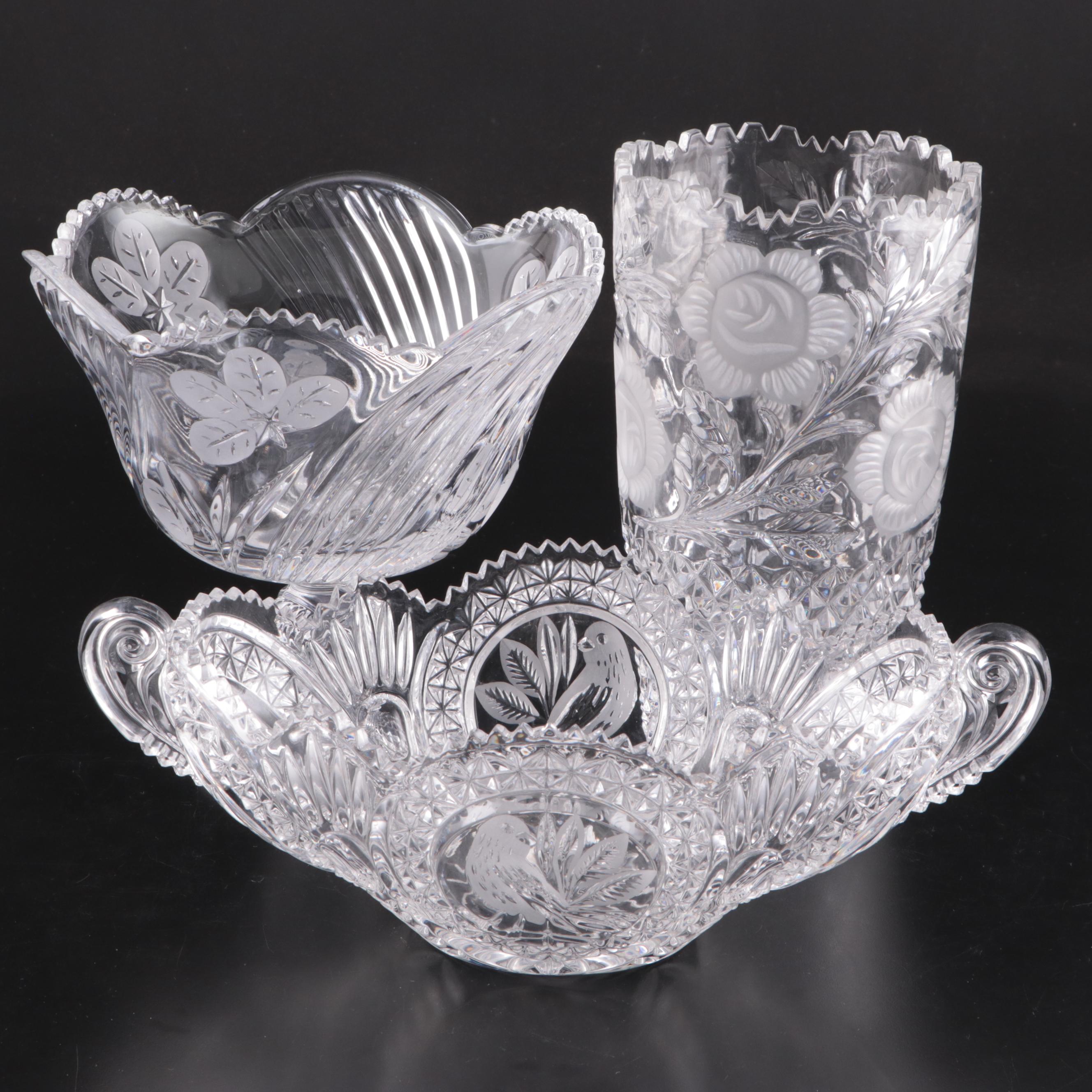 Hofbauer "Byrdes Collection" Oval Bowl with Vase and Compote