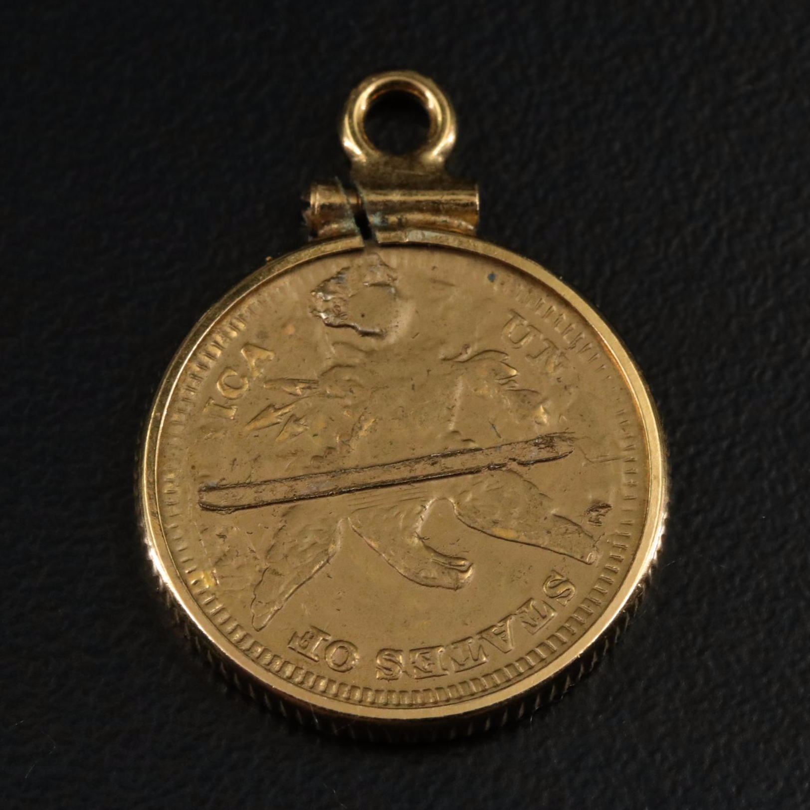 1879 Liberty Head $2.50 Gold Quarter Eagle in a Bezel