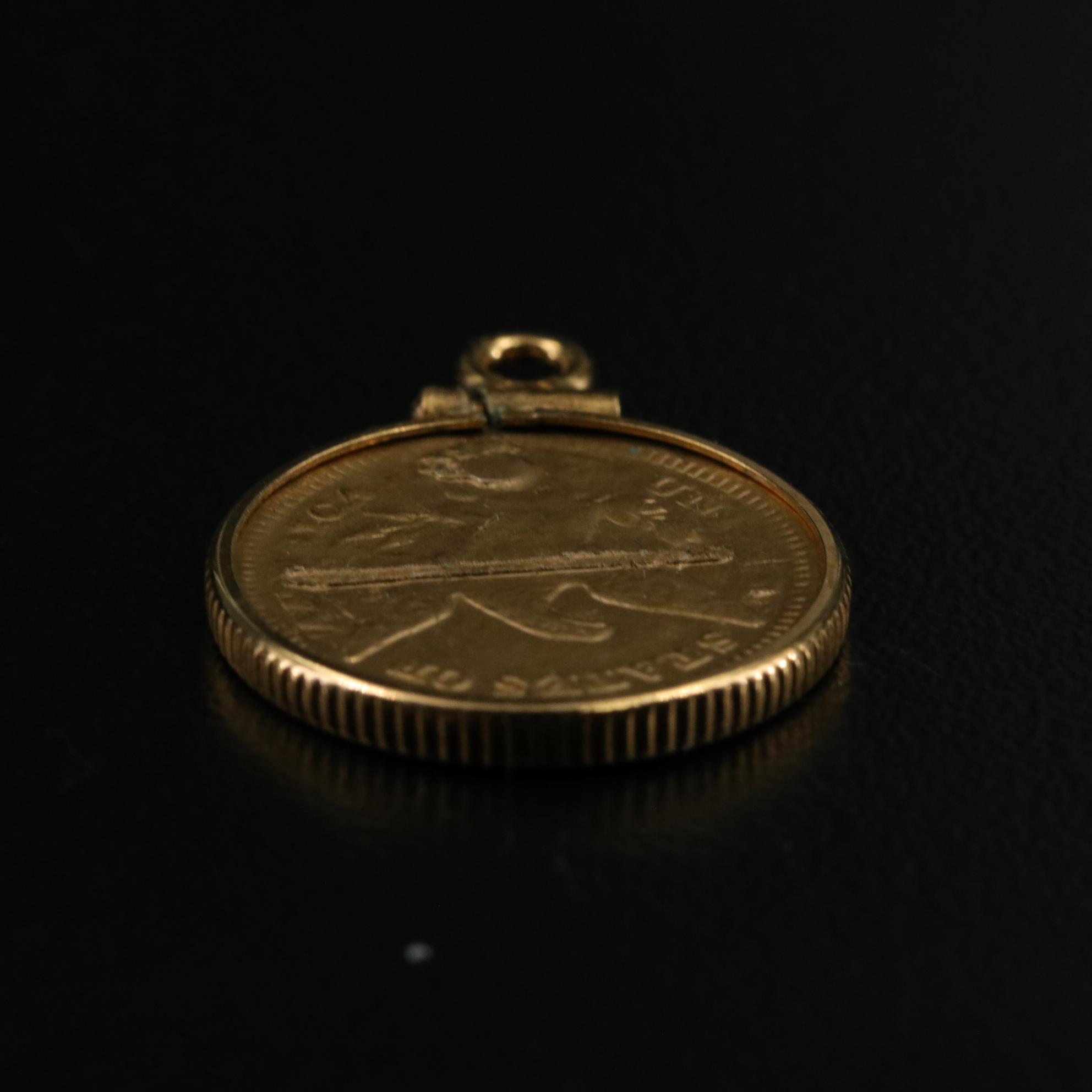 1879 Liberty Head $2.50 Gold Quarter Eagle in a Bezel