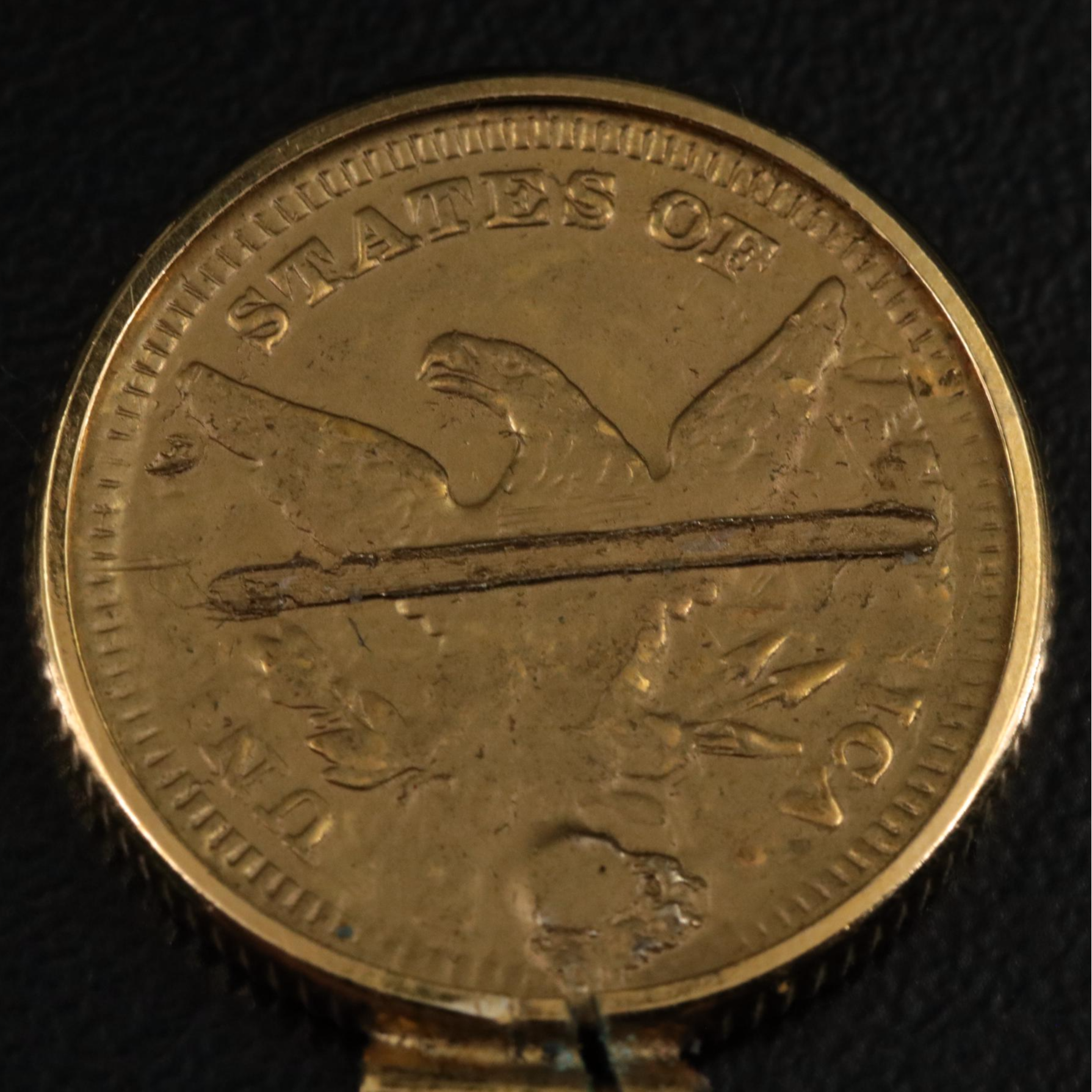 1879 Liberty Head $2.50 Gold Quarter Eagle in a Bezel