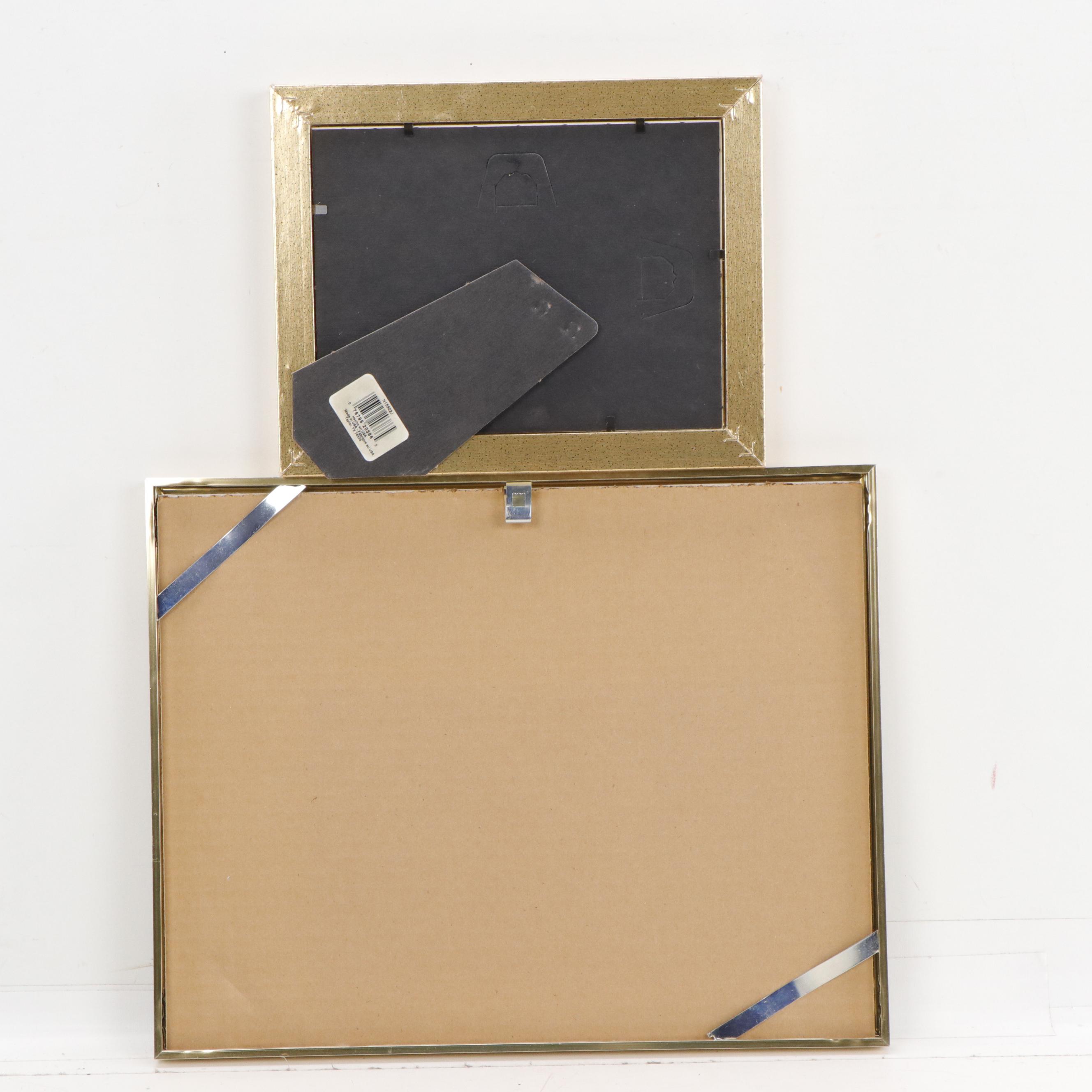 Seascape Oil Painting of Figures on Sailboat and Watercolor Painting of Ship