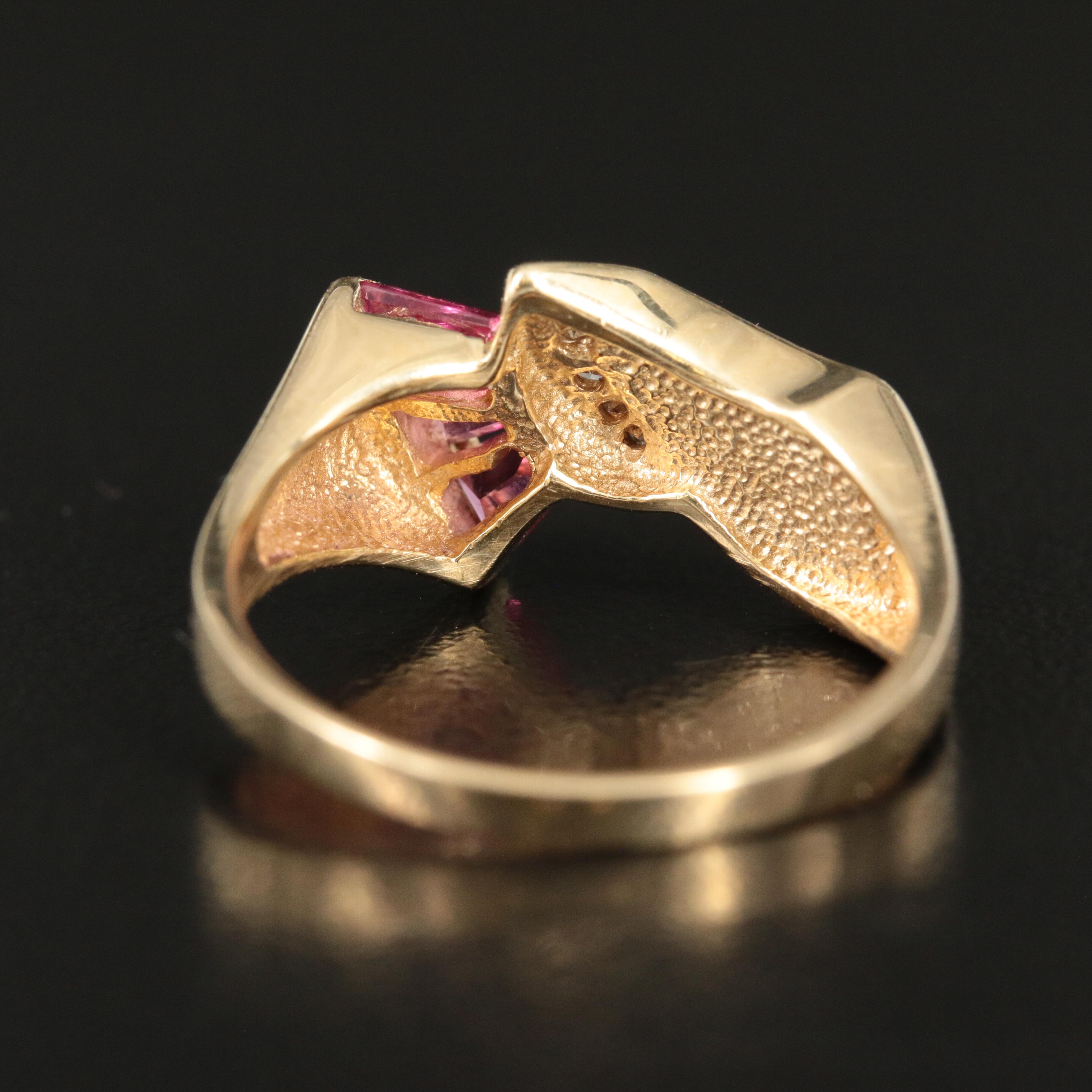 14K Opal, Tourmaline and Diamond Ring