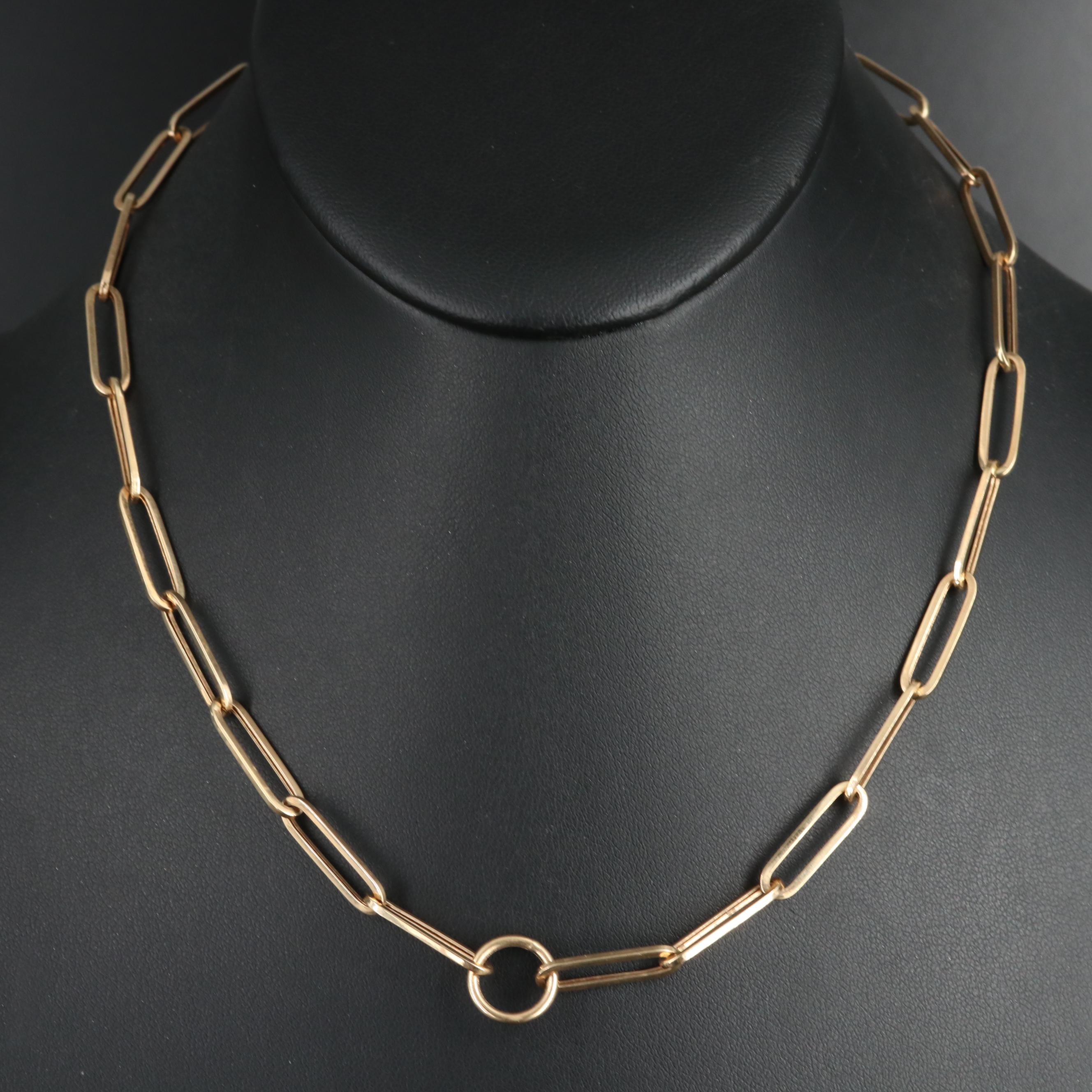 14K Paper Clip Chain Necklace